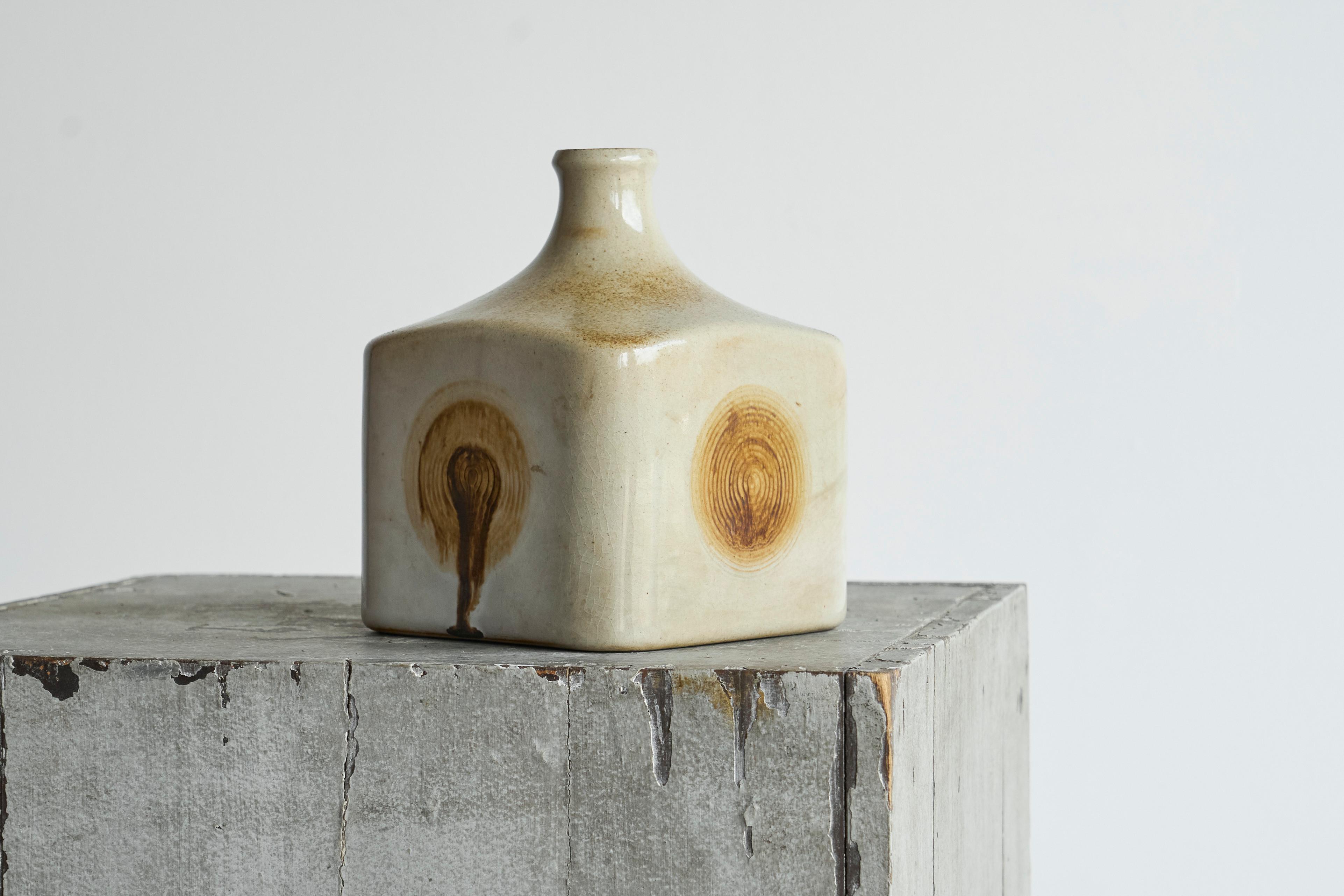 Jarrón de cerámica Studio Pottery de mediados de siglo 