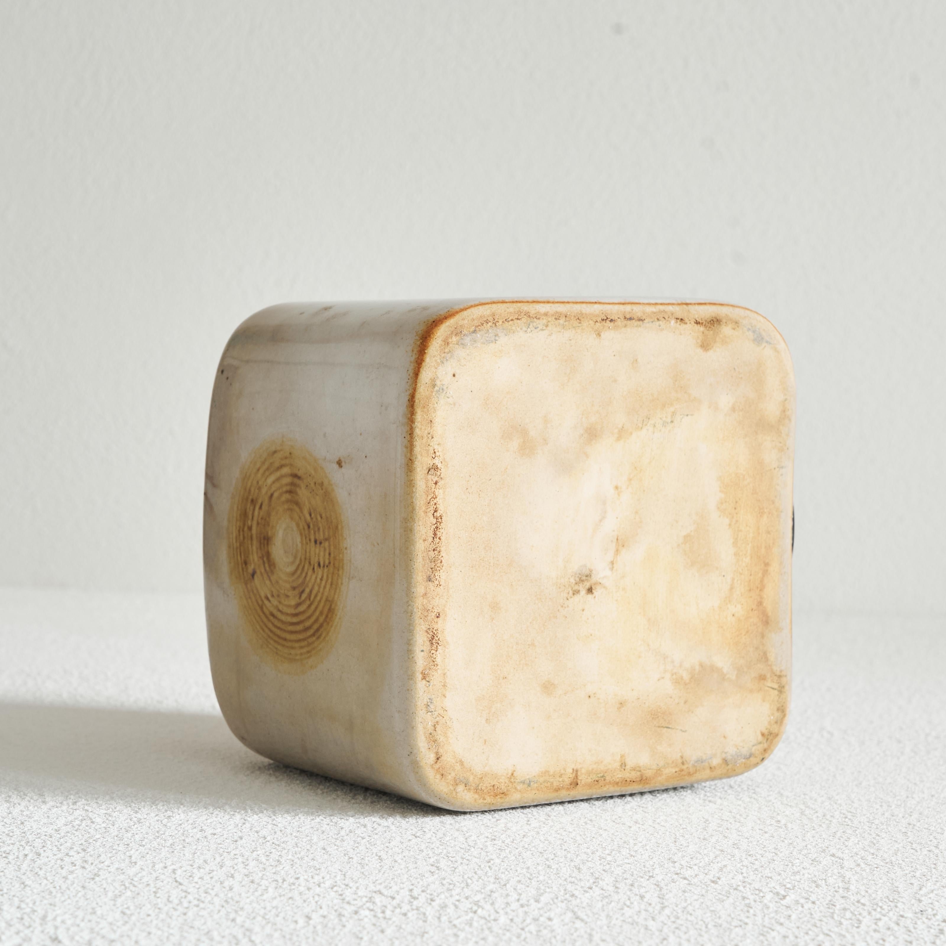 Ceramic Midcentury ‘Wood Imprint’ Studio Pottery Vase 1960s For Sale
