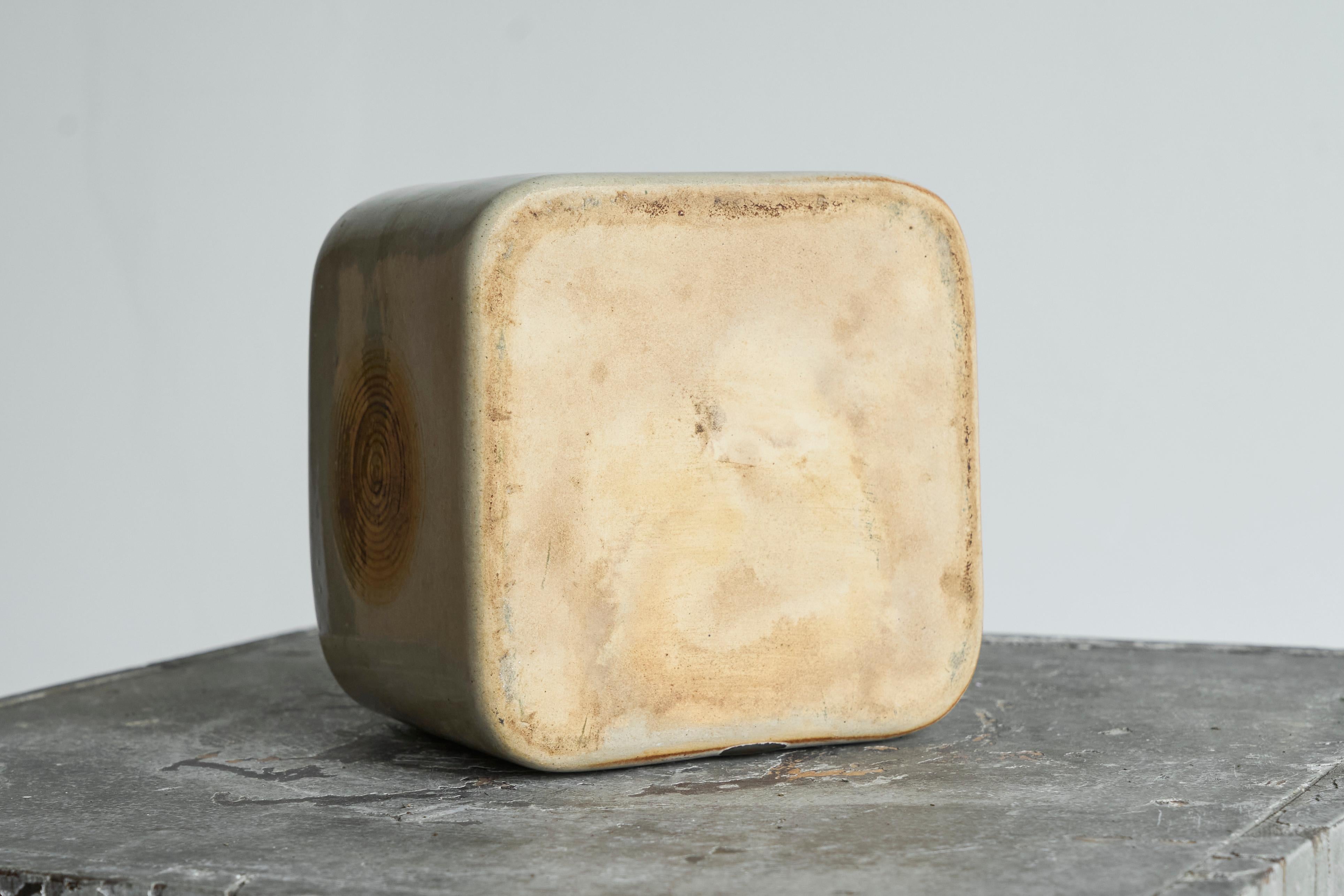 Jarrón de cerámica Studio Pottery de mediados de siglo 