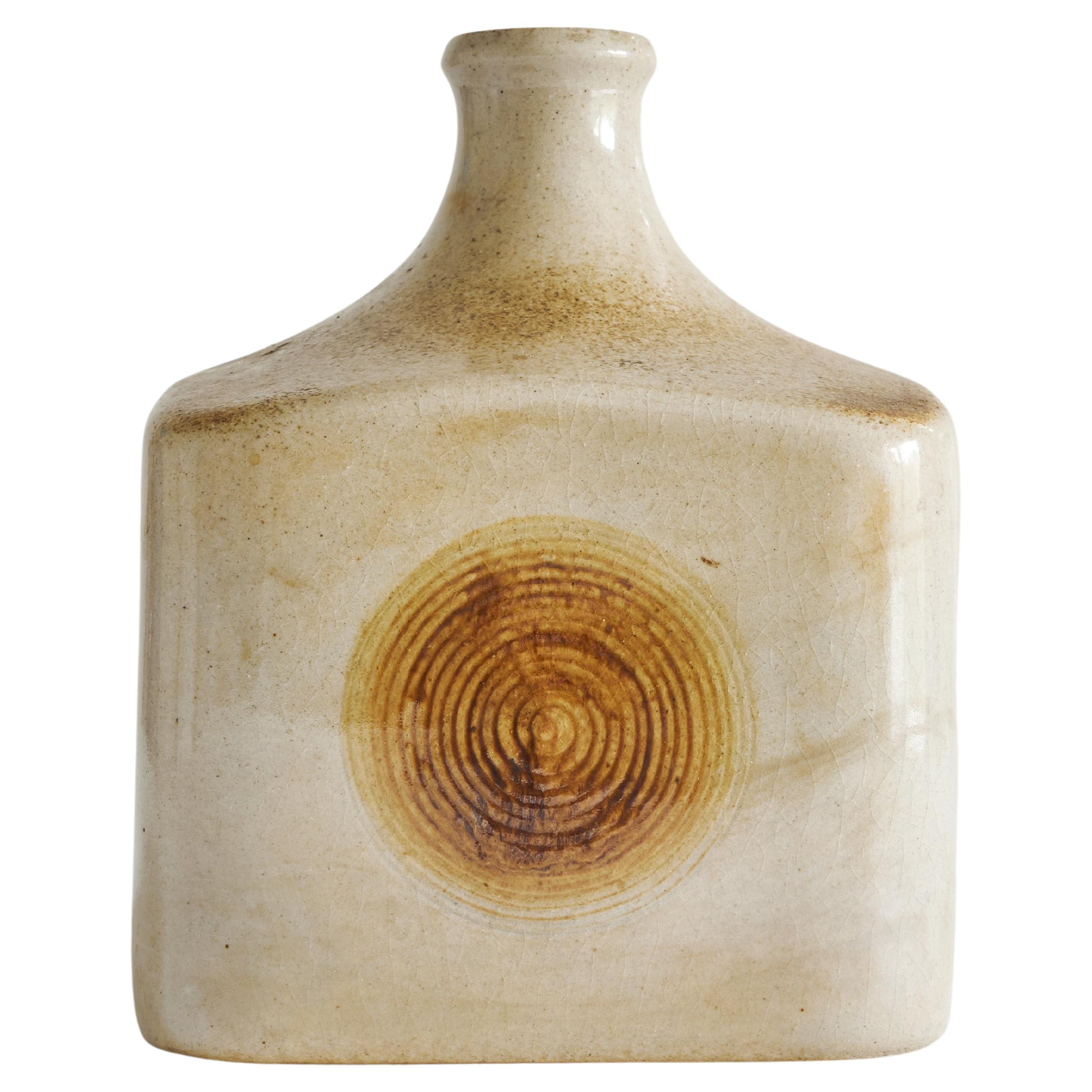 Studio Pottery Vase 'Wood Imprint' aus der Jahrhundertmitte 1960er Jahre
