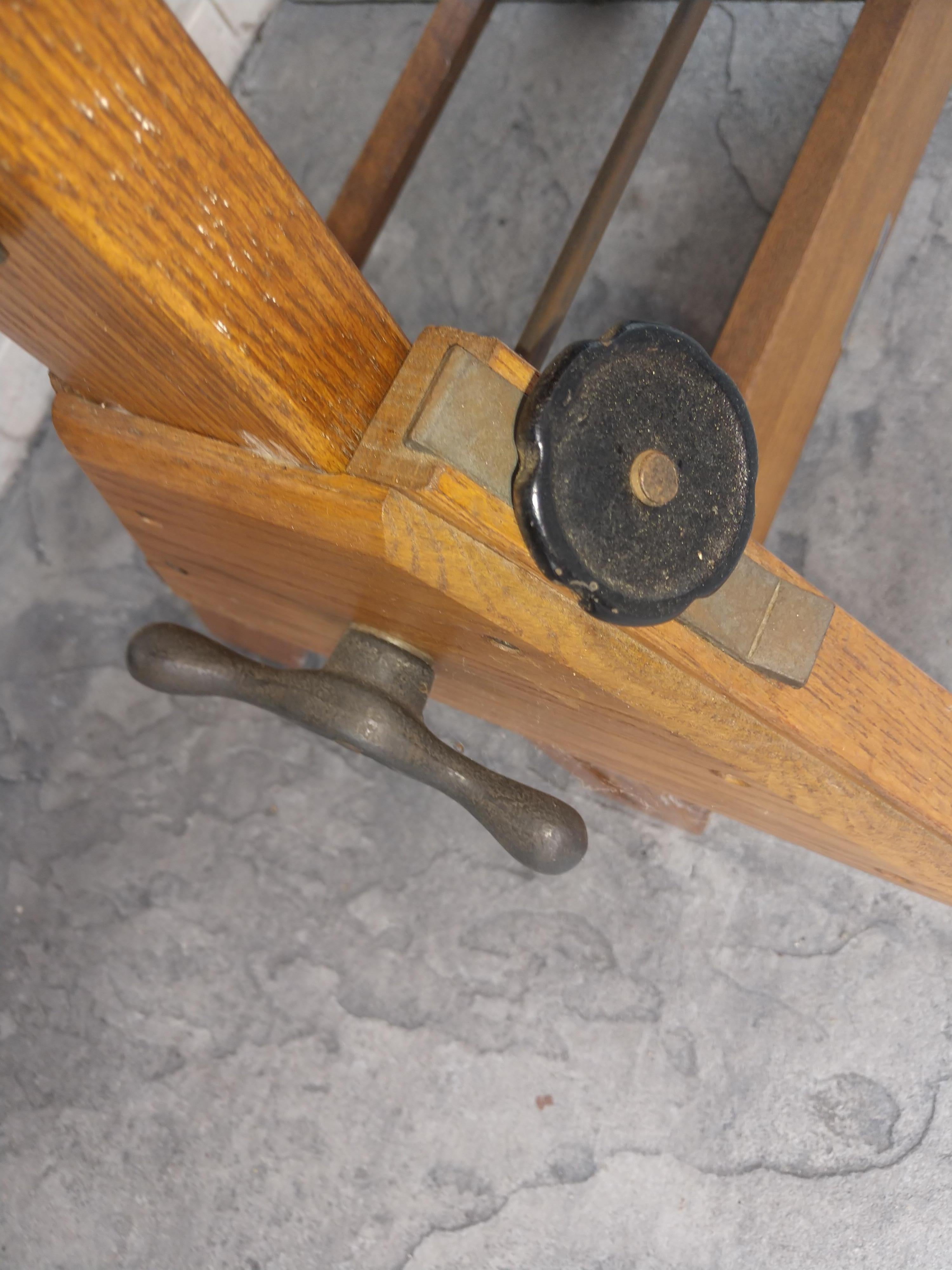 American Mid Century Wood & Iron Hamilton Drafting Table C1955