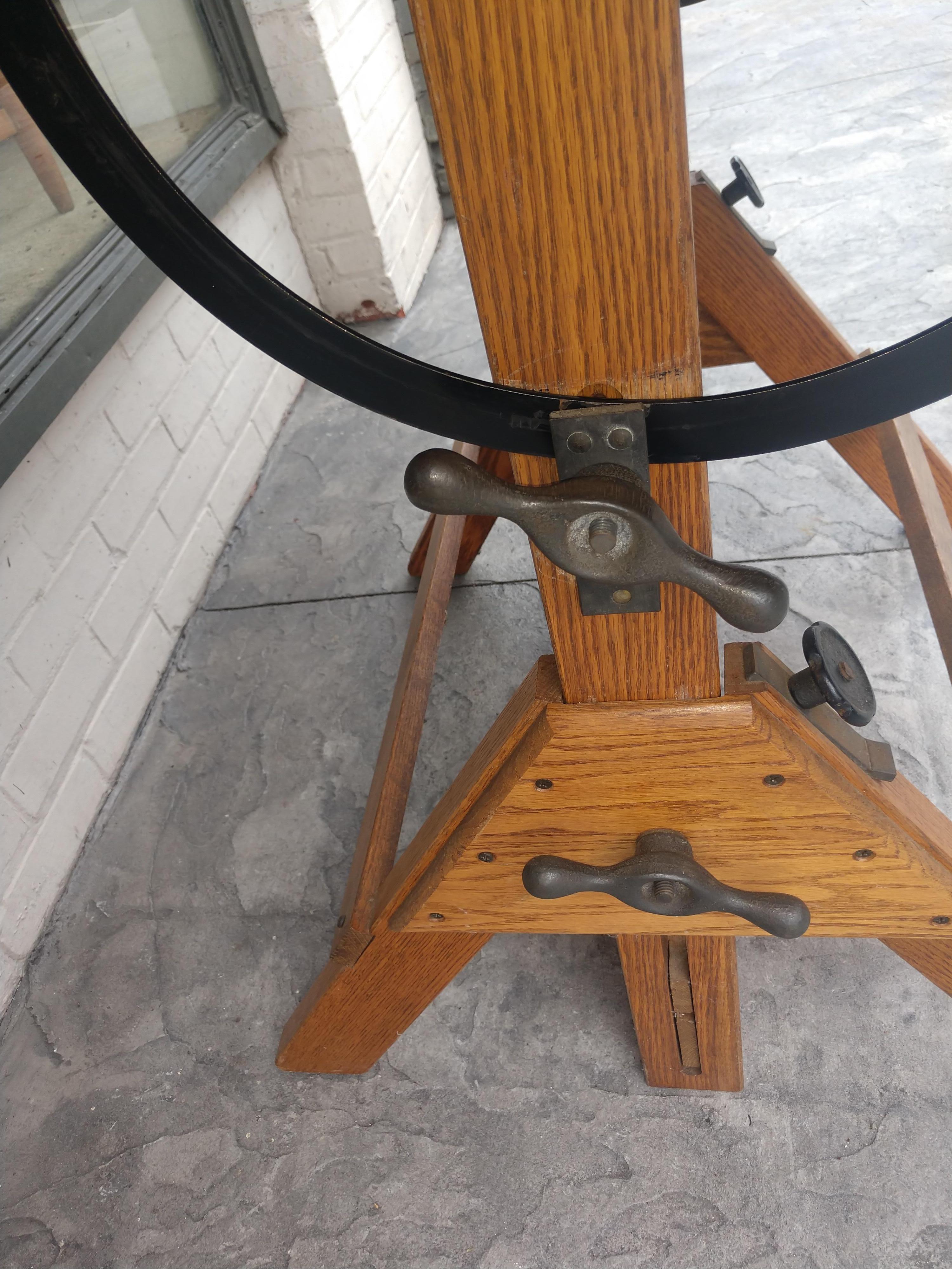 Mid Century Wood & Iron Hamilton Drafting Table C1955 2