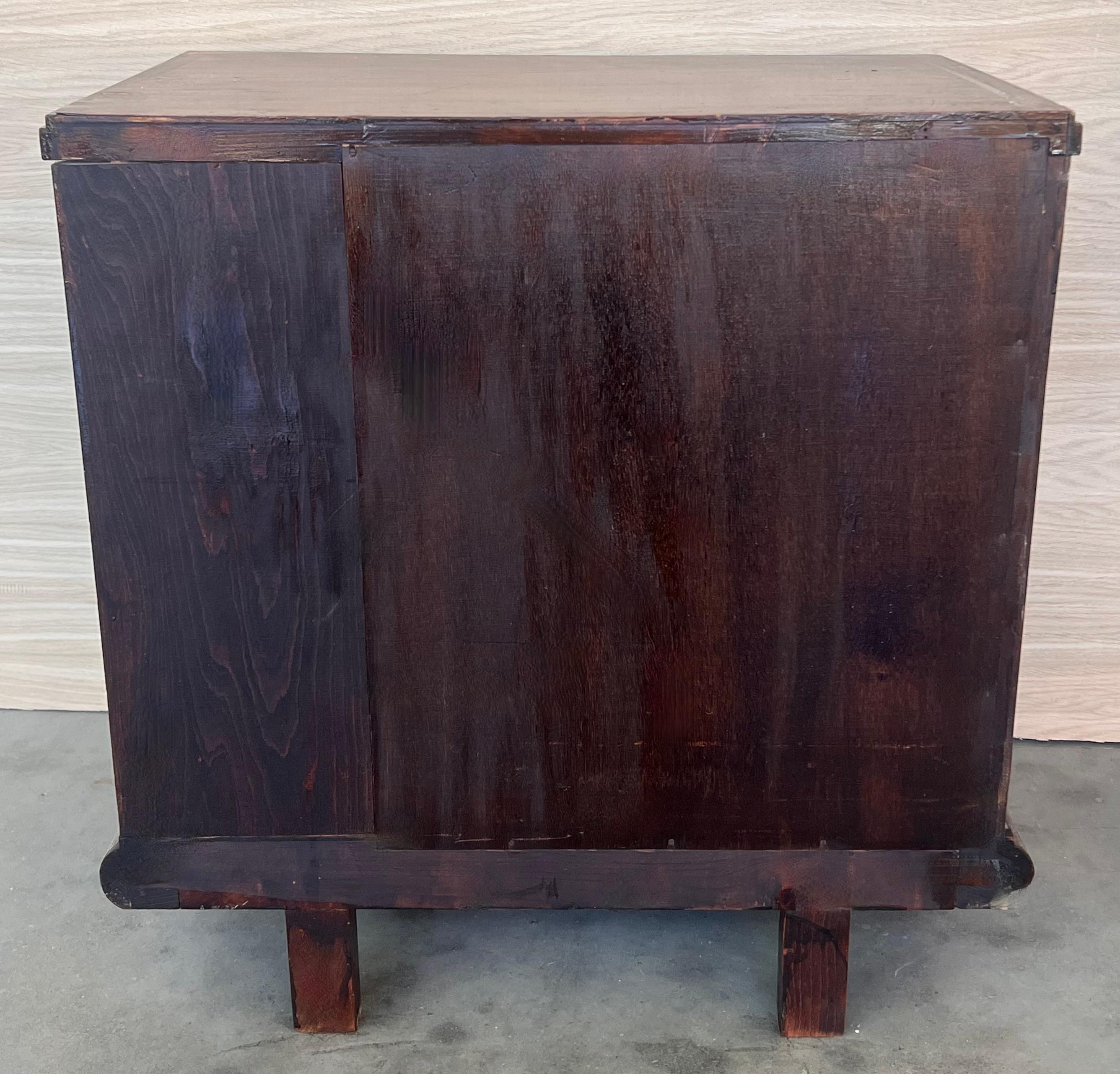 Mid-Century Wood Nightstands with Drawers, 1960s, Set of 2 For Sale 4