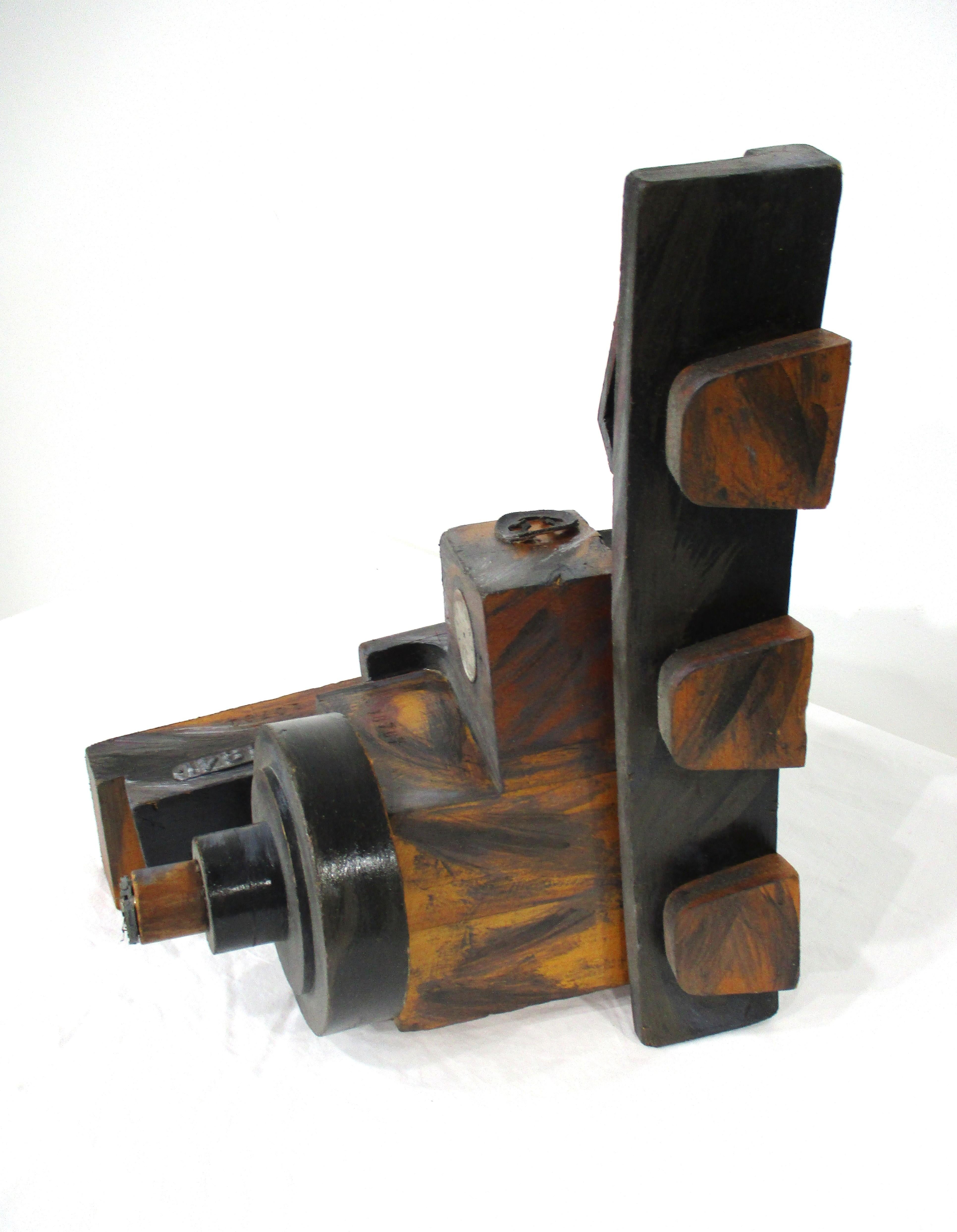 Mid Century Holz / Bemalte Skulptur 