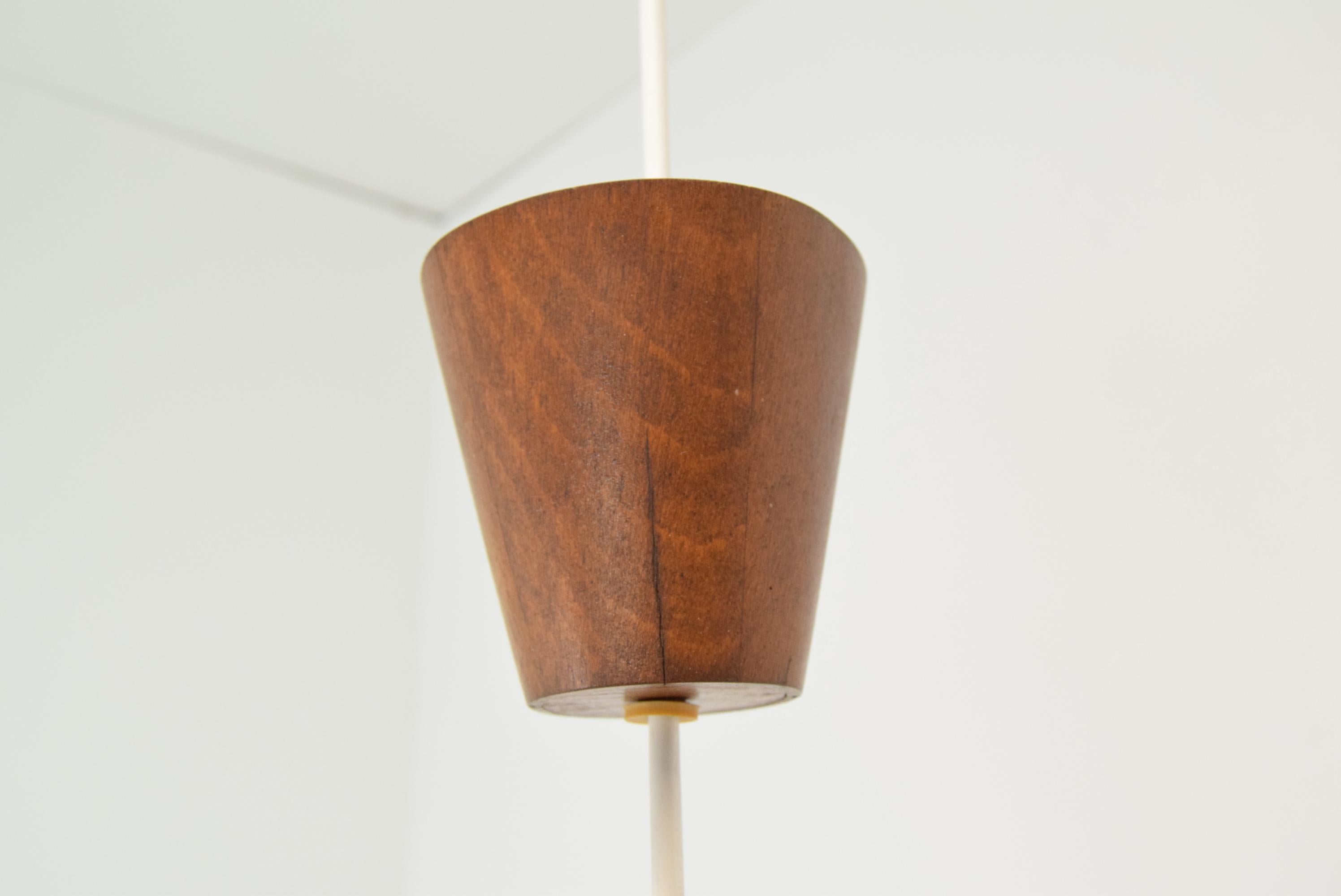 Midcentury Wood Pendant/Drevo Humpolec, Czechoslovakia, 1970s For Sale 3