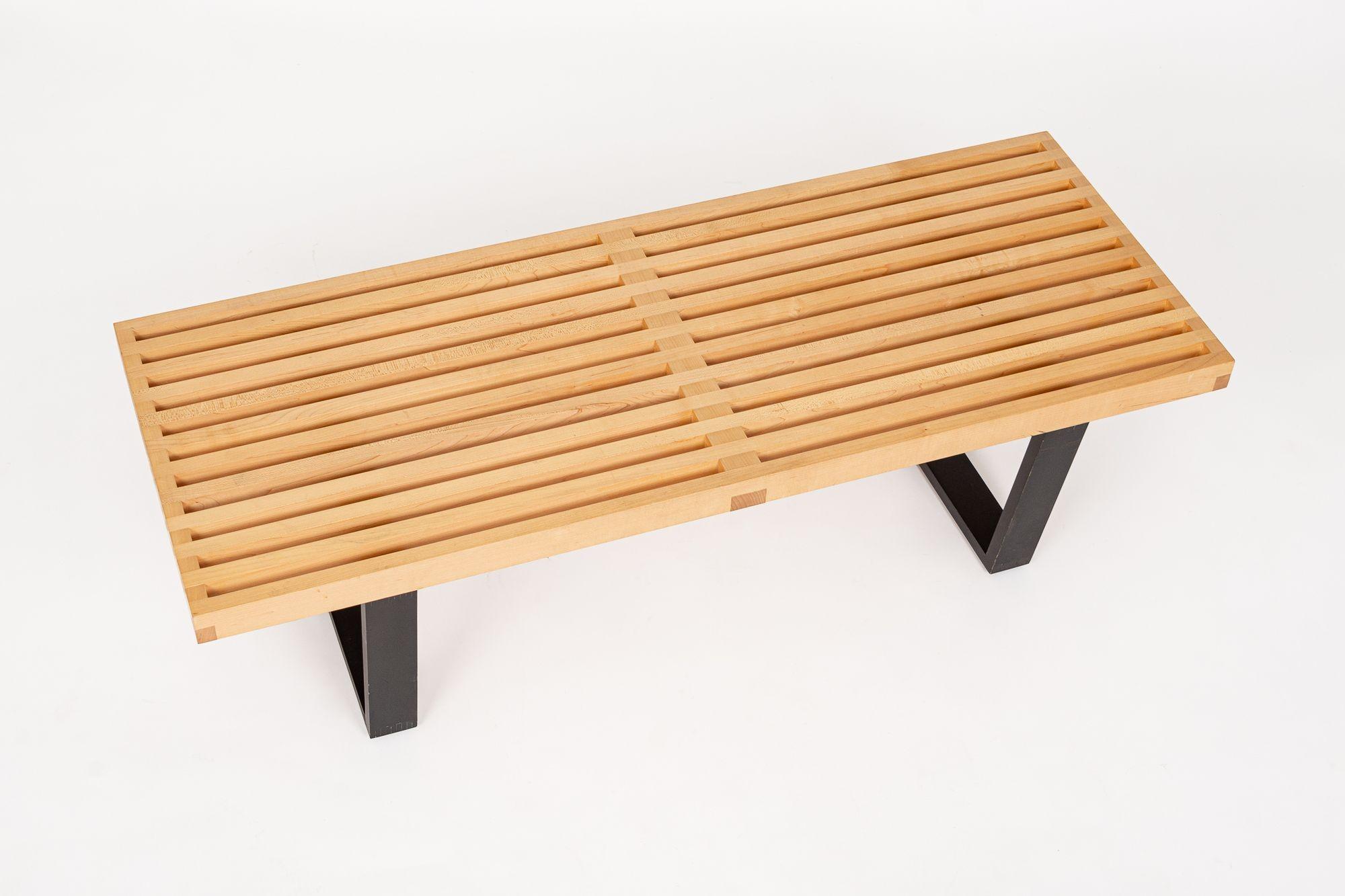 American Mid Century Wood Platform Bench by George Nelson for Herman Miller For Sale