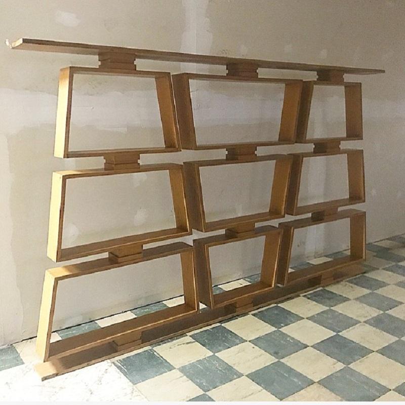 wooden room divider shelves