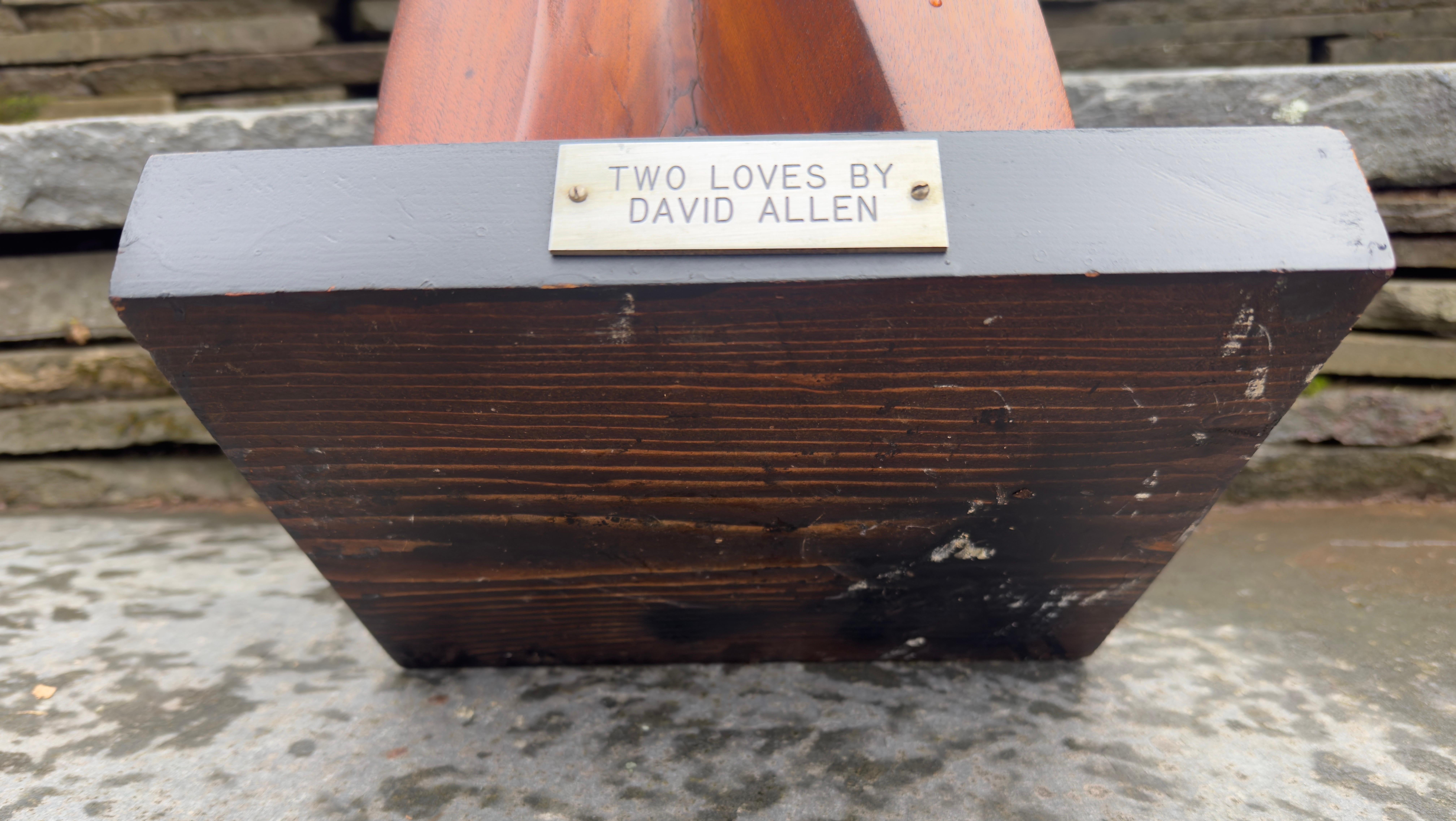 Mid Century Wood sculpture Two Loves by David Allen Modernist in vendita 10