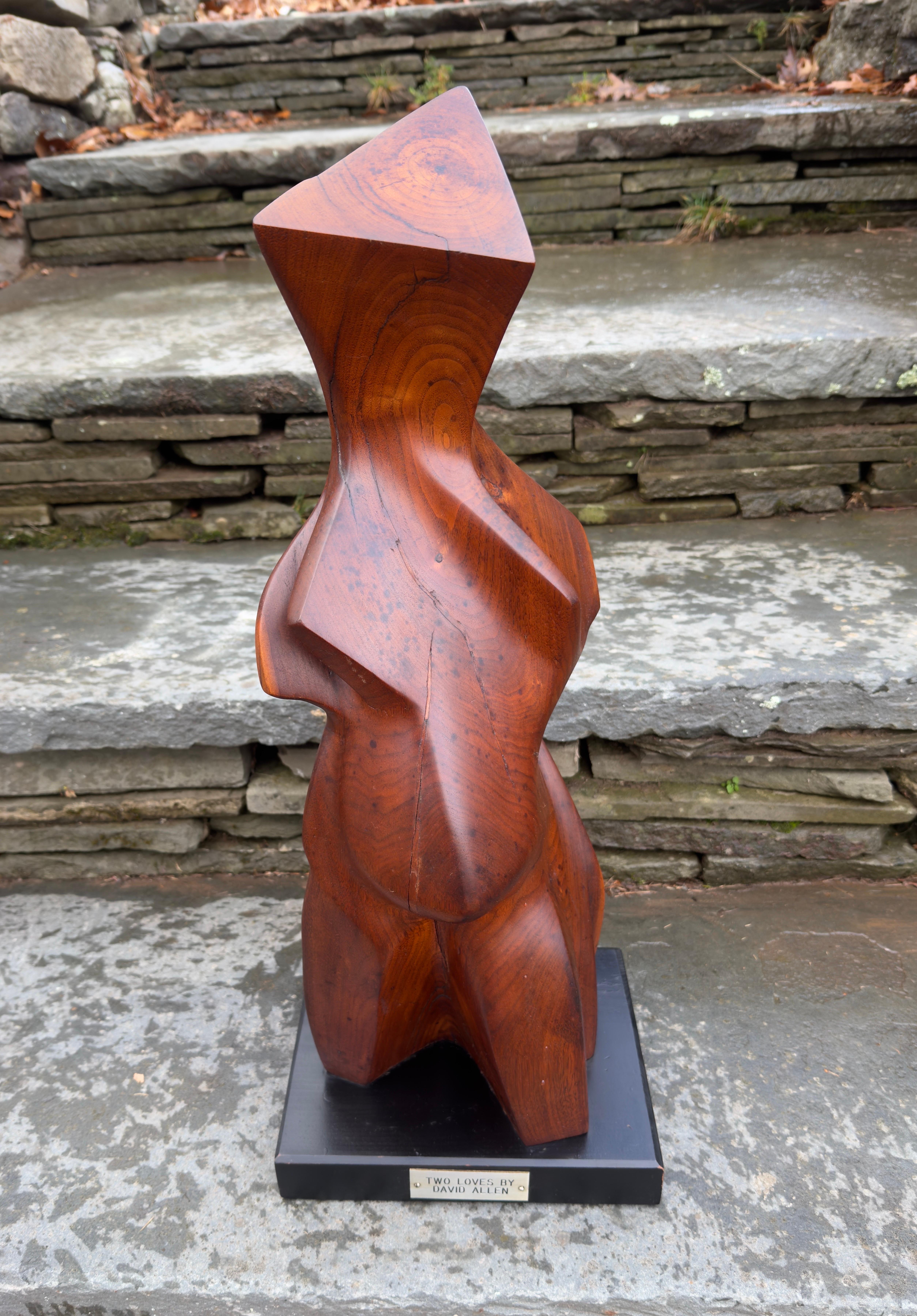 Mid-Century moderno Mid Century Wood sculpture Two Loves by David Allen Modernist in vendita