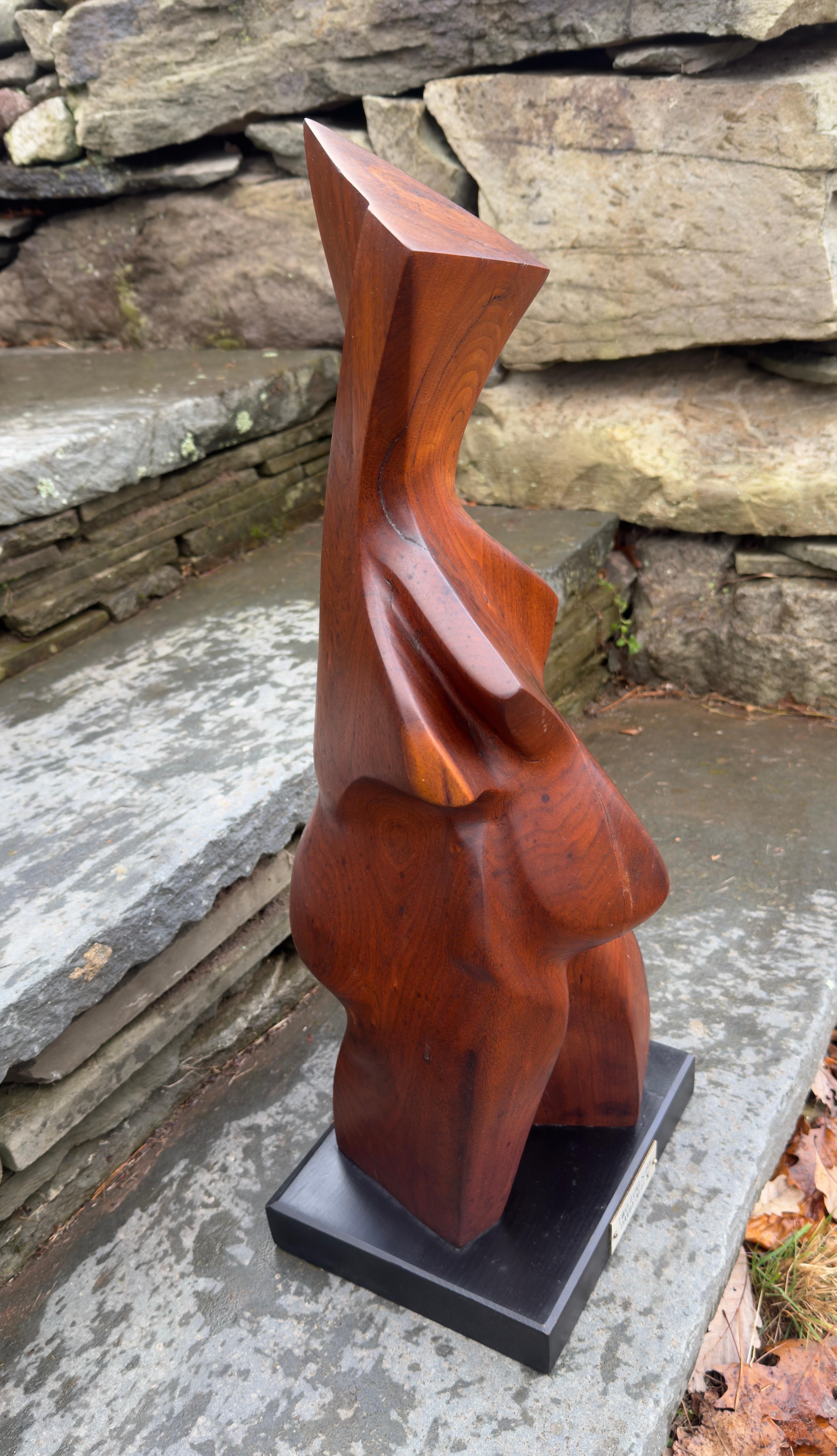 Metà XX secolo Mid Century Wood sculpture Two Loves by David Allen Modernist in vendita