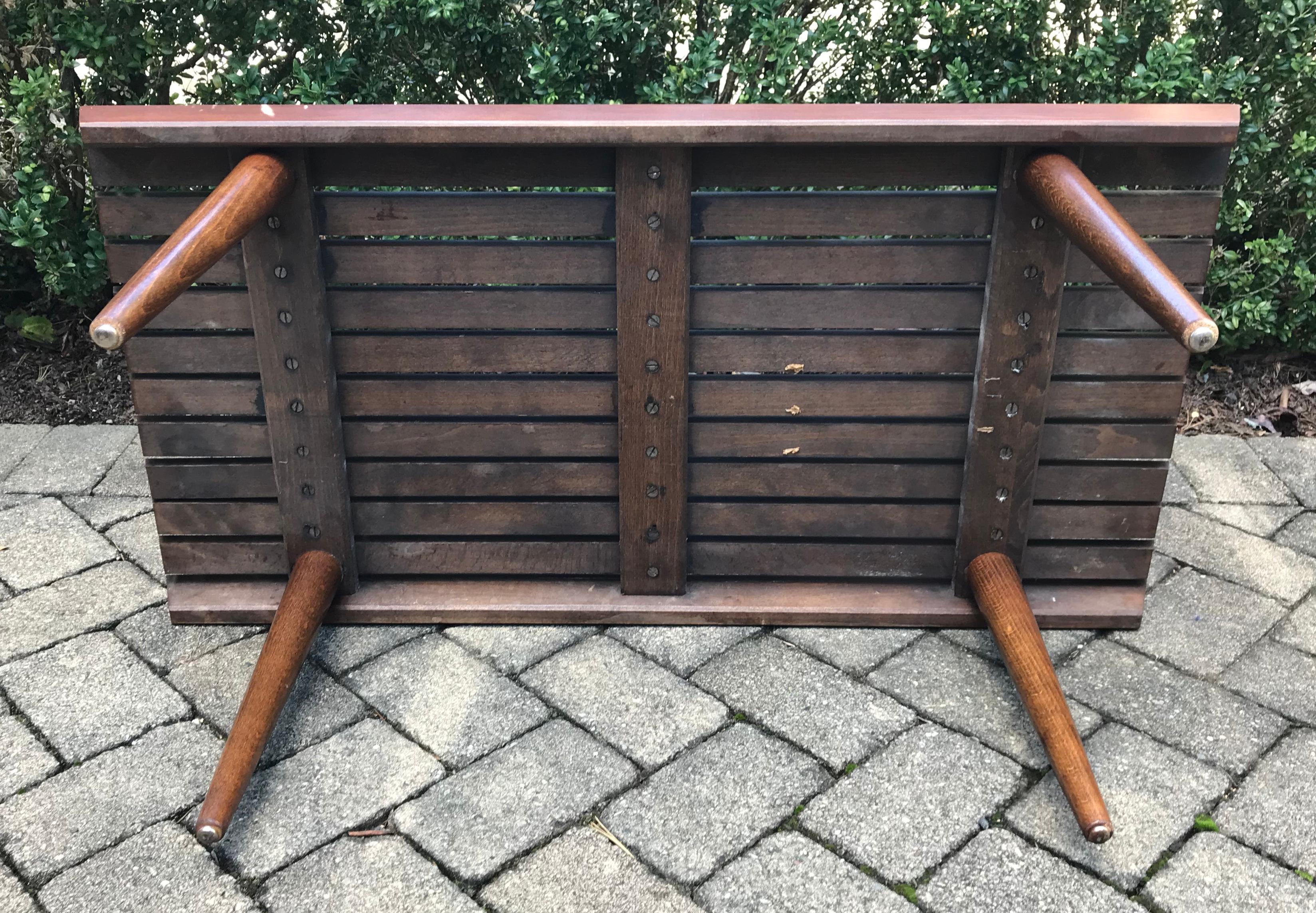 Mid-Century Modern Mid Century Wood Slat Bench in the Style of George Nelson, 1960s For Sale