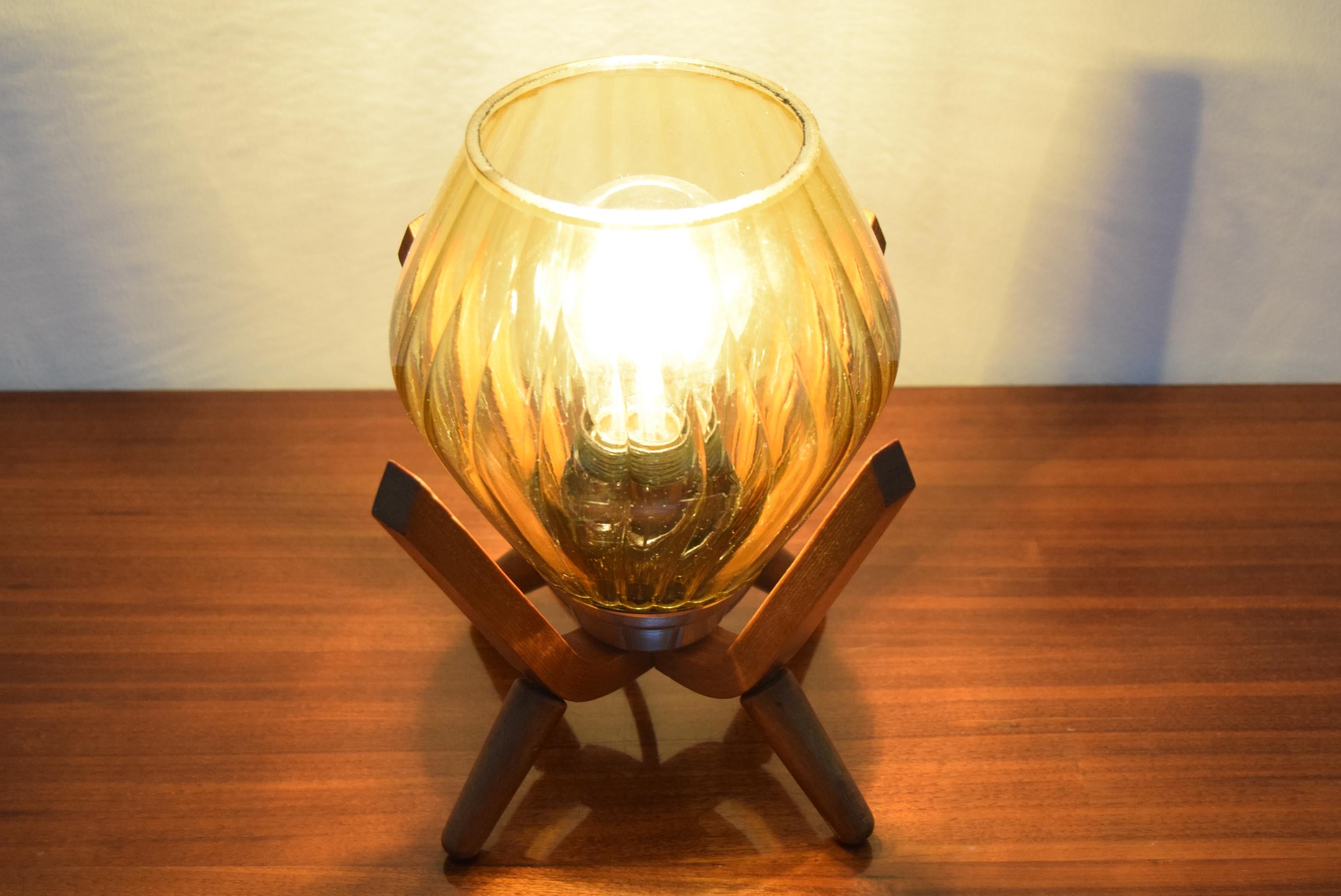 Czech Mid-Century Wood Table Lamp by Drevo Humpolec, 1970’s