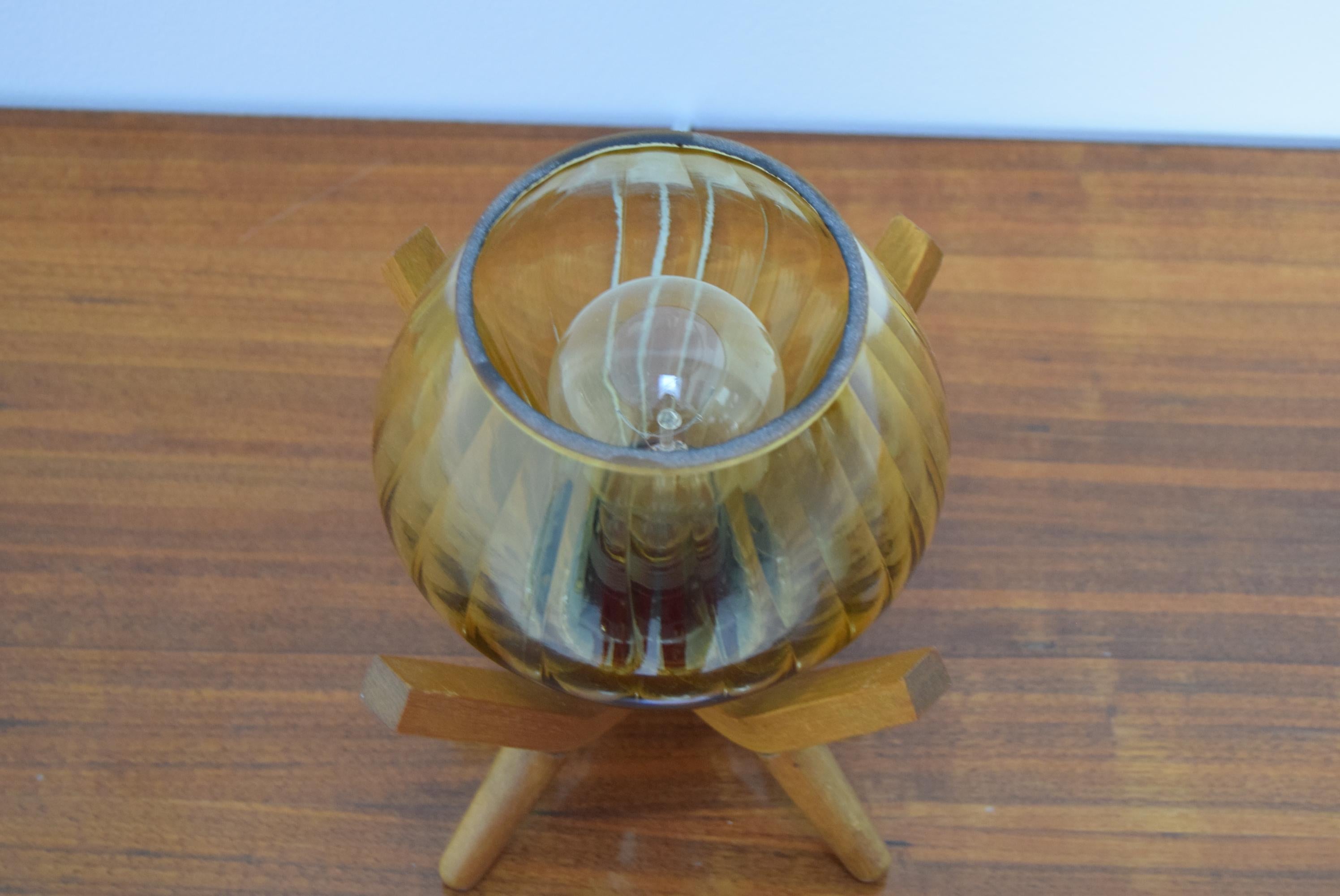 Late 20th Century Mid-Century Wood Table Lamp by Drevo Humpolec, 1970’s