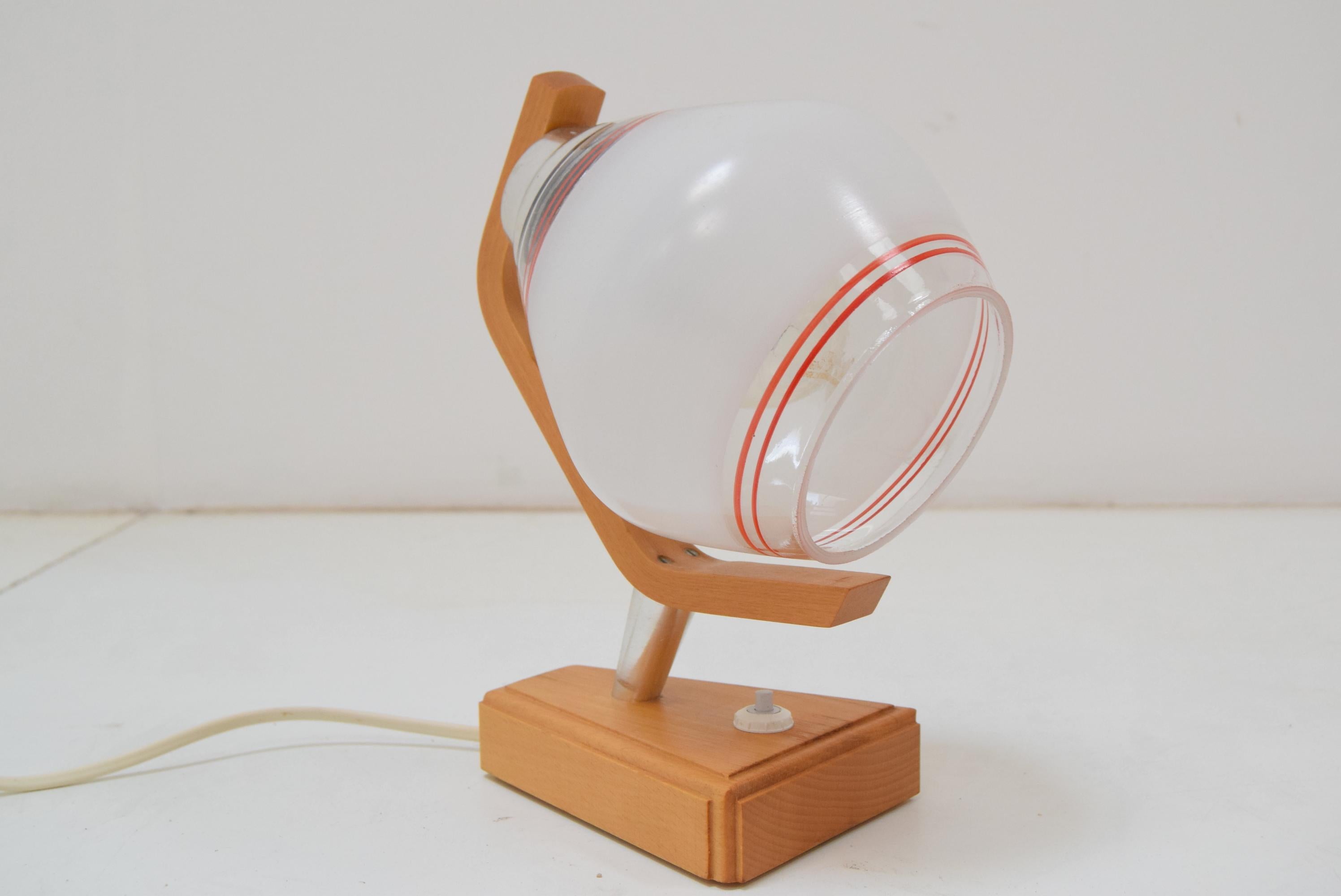 Mid-Century Modern Mid-Century Wood Table Lamp by Drevo Humpolec, 1970‘s