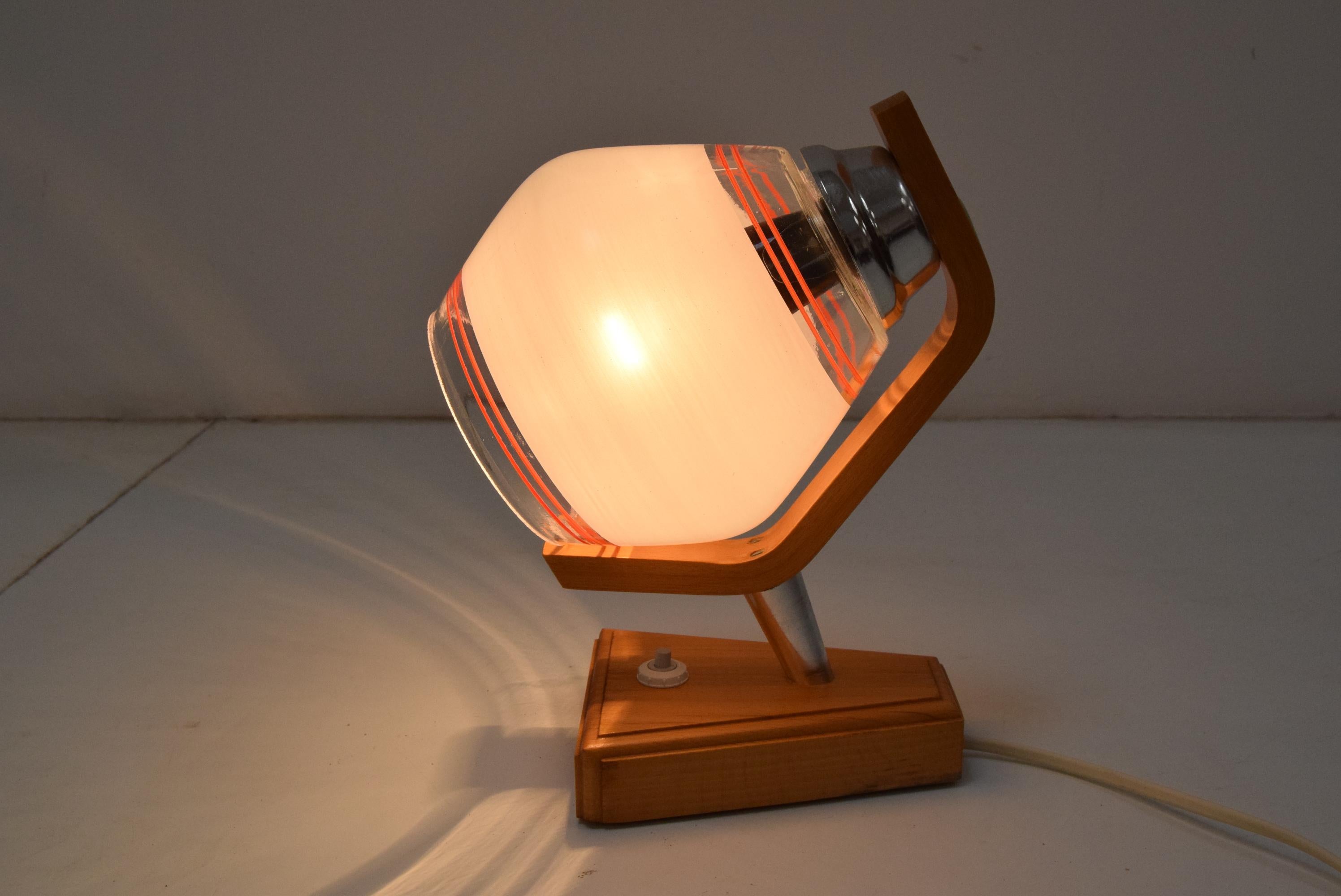 Late 20th Century Mid-Century Wood Table Lamp by Drevo Humpolec, 1970‘s
