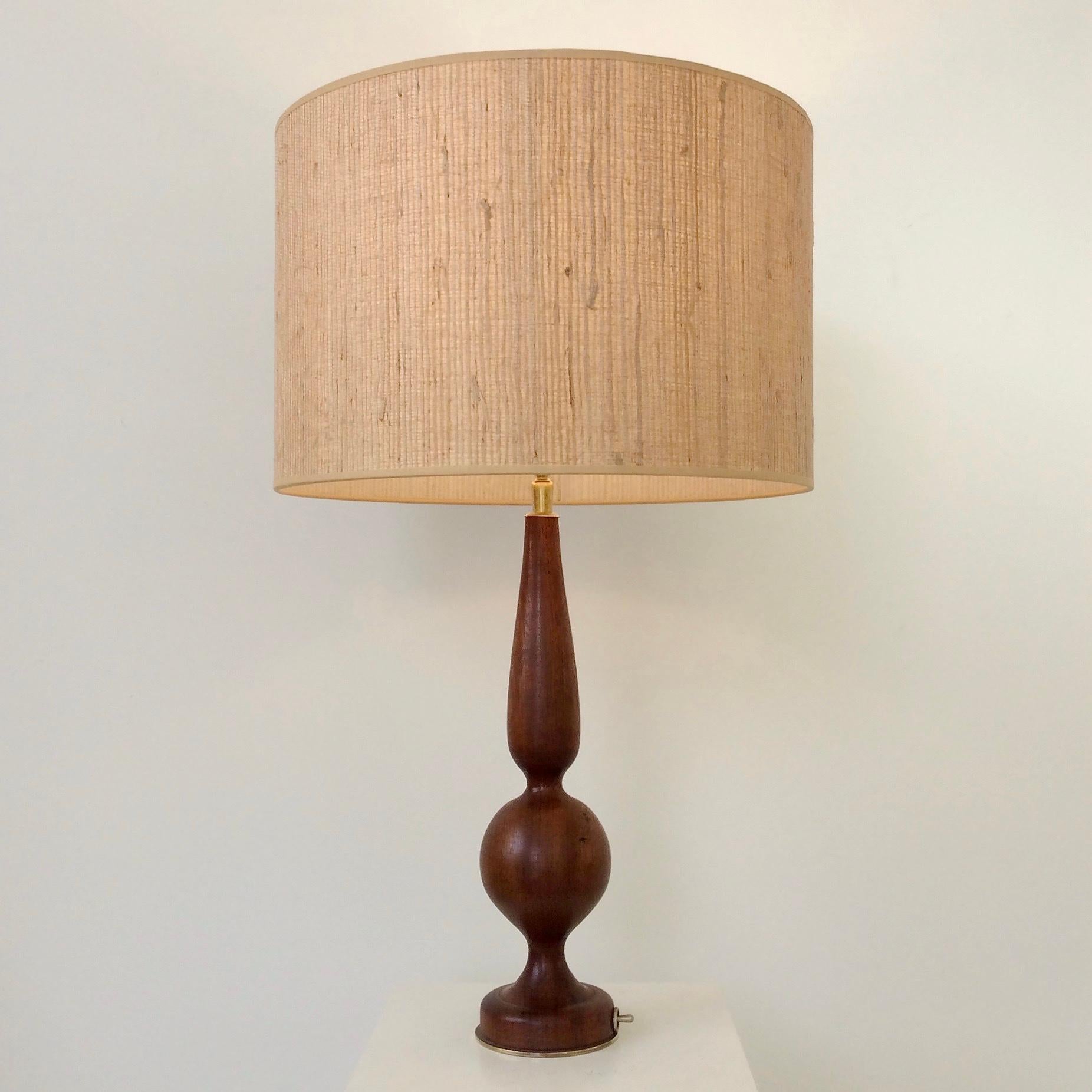 Mid-Century Modern Mid-Century Wood Table Lamp, circa 1970, Italy For Sale