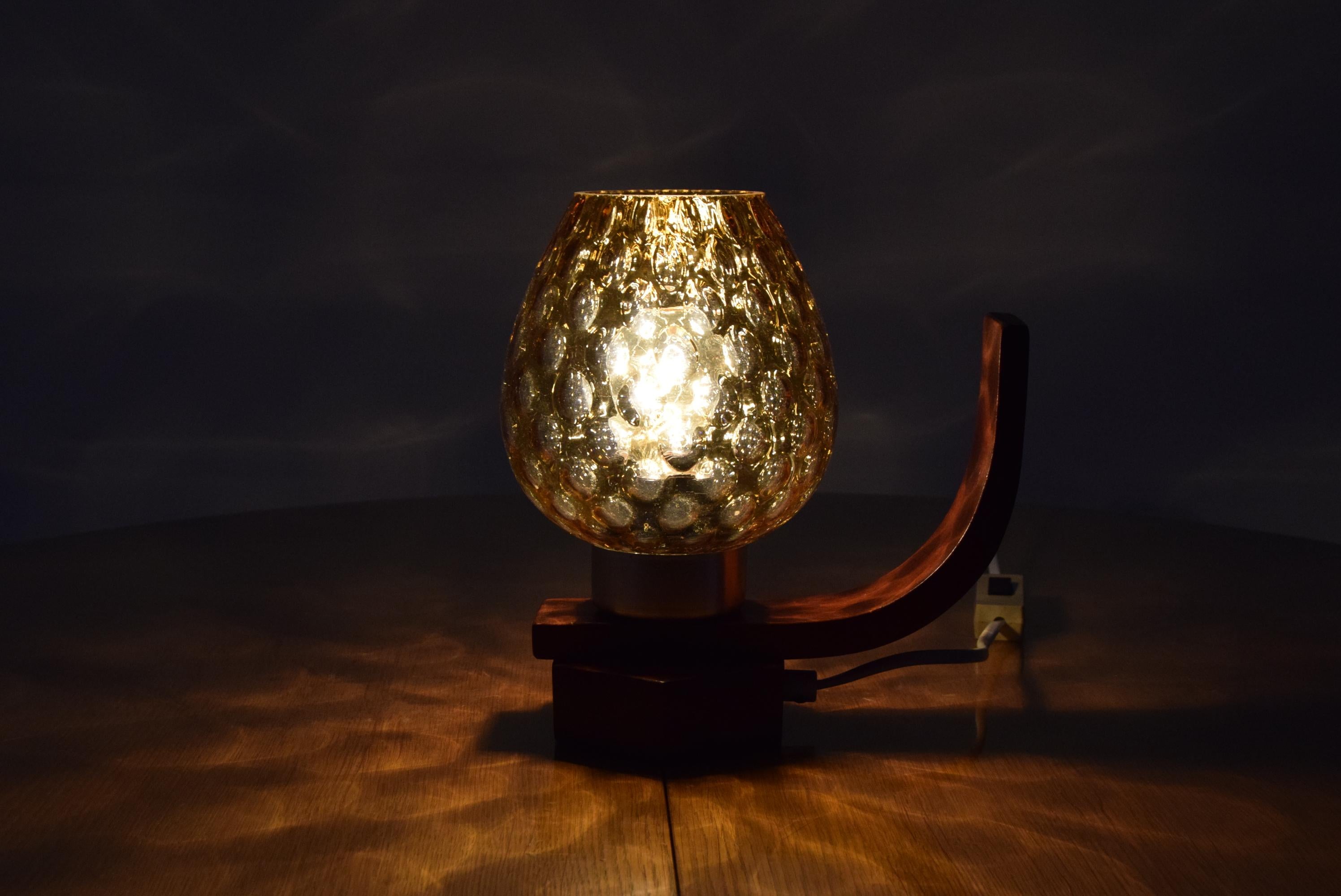 Midcentury Wood Table Lamp/ Drevo Humpolec, 1960s For Sale 1