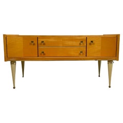 Vintage Mid-Century Wood Veneer Console from the 1940s, in the Scandinavian Style