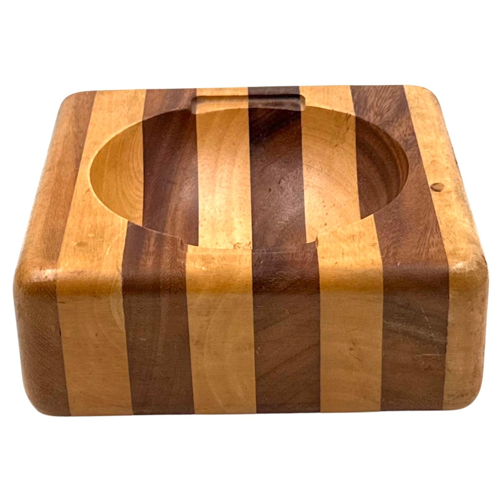 Mid-century wood vide poche bowl, Italy ca. 1970 For Sale