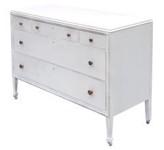 Midcentury Woodard Dresser in White Chest with 5 Drawers
