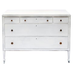 Midcentury Woodard Dresser in White Chest with 5 Drawers