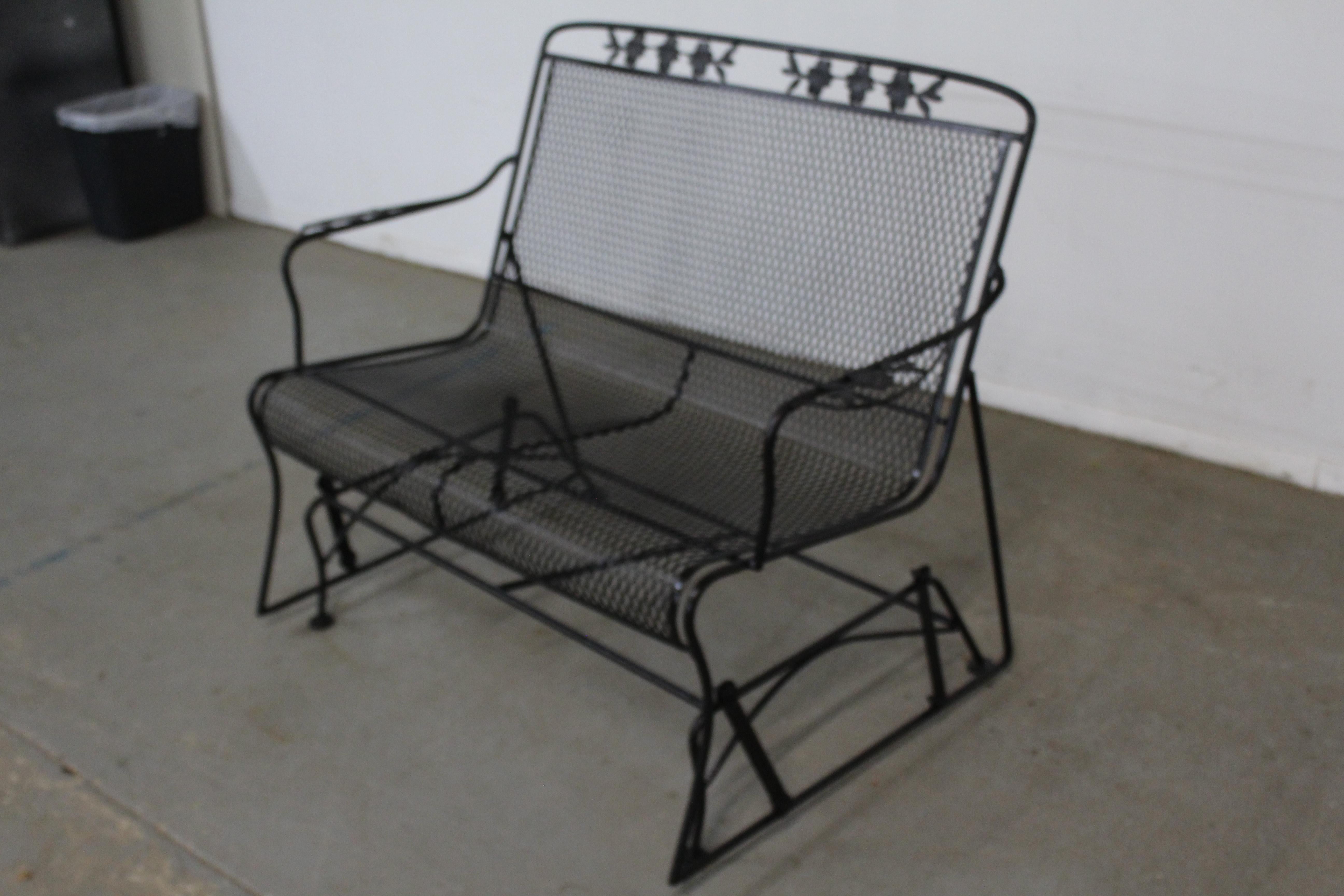 wrought iron outdoor glider