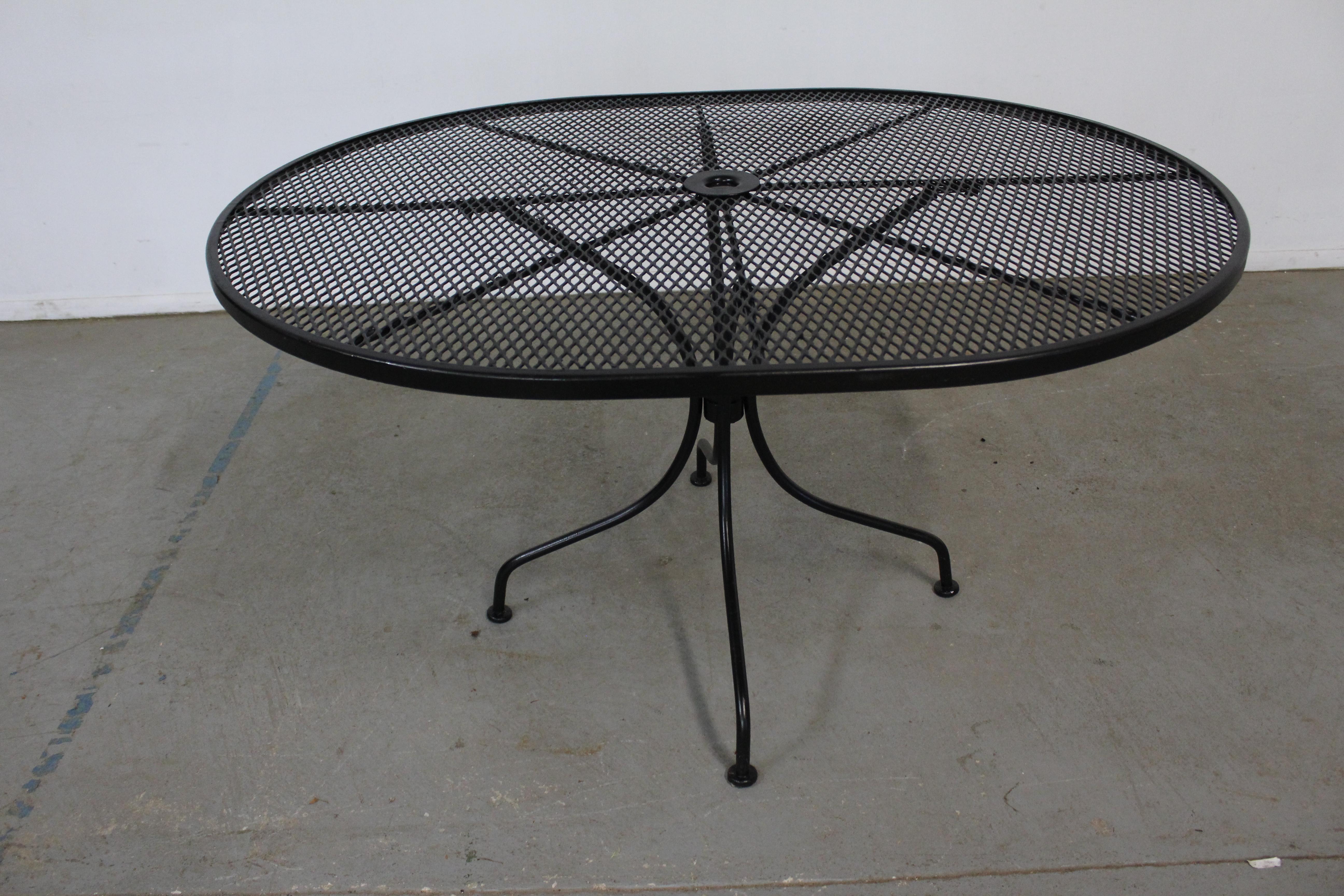 Mid-Century Woodard Oval Outdoor Iron Dining Table 7