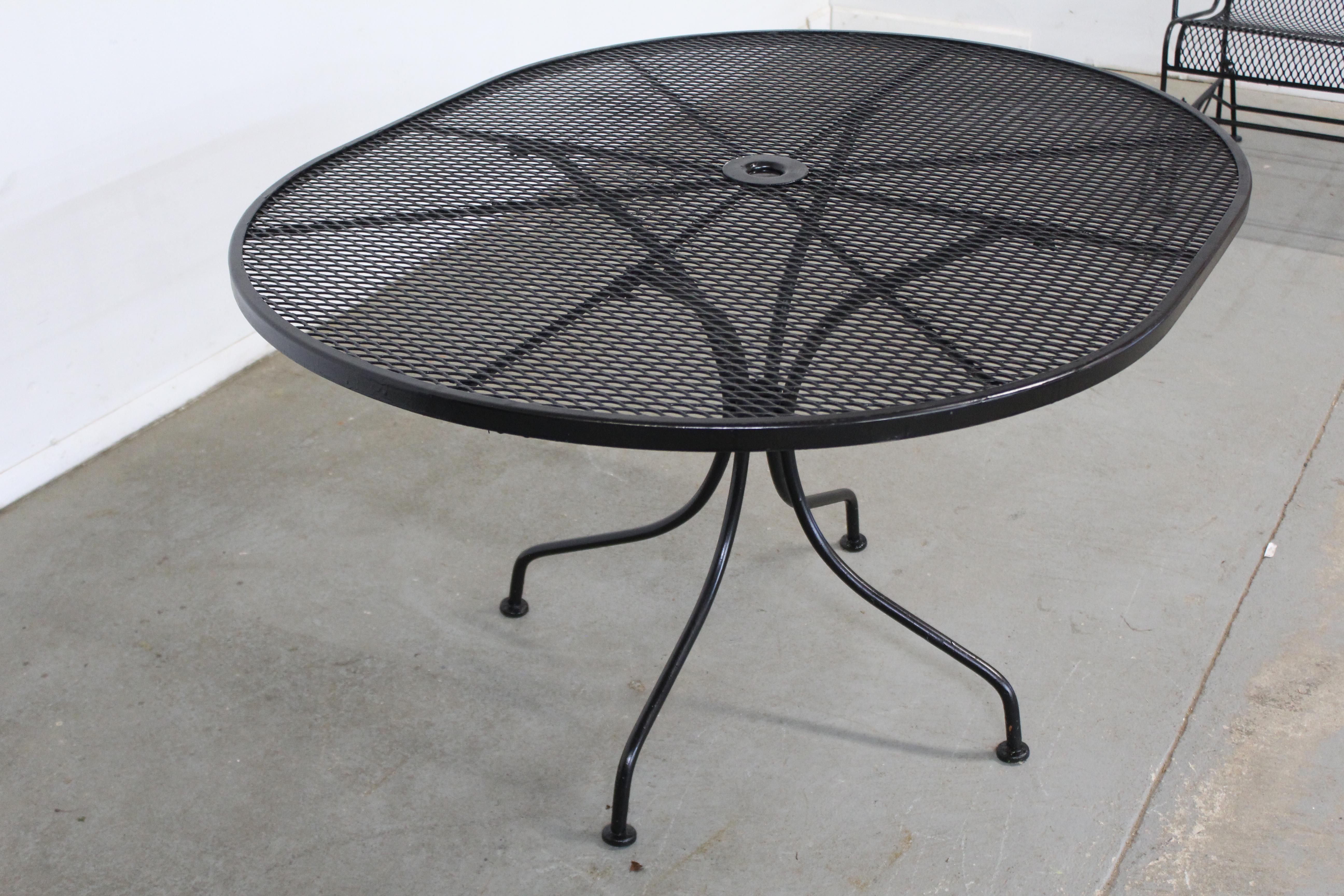 Mid-Century Modern Mid-Century Woodard Oval Outdoor Iron Dining Table