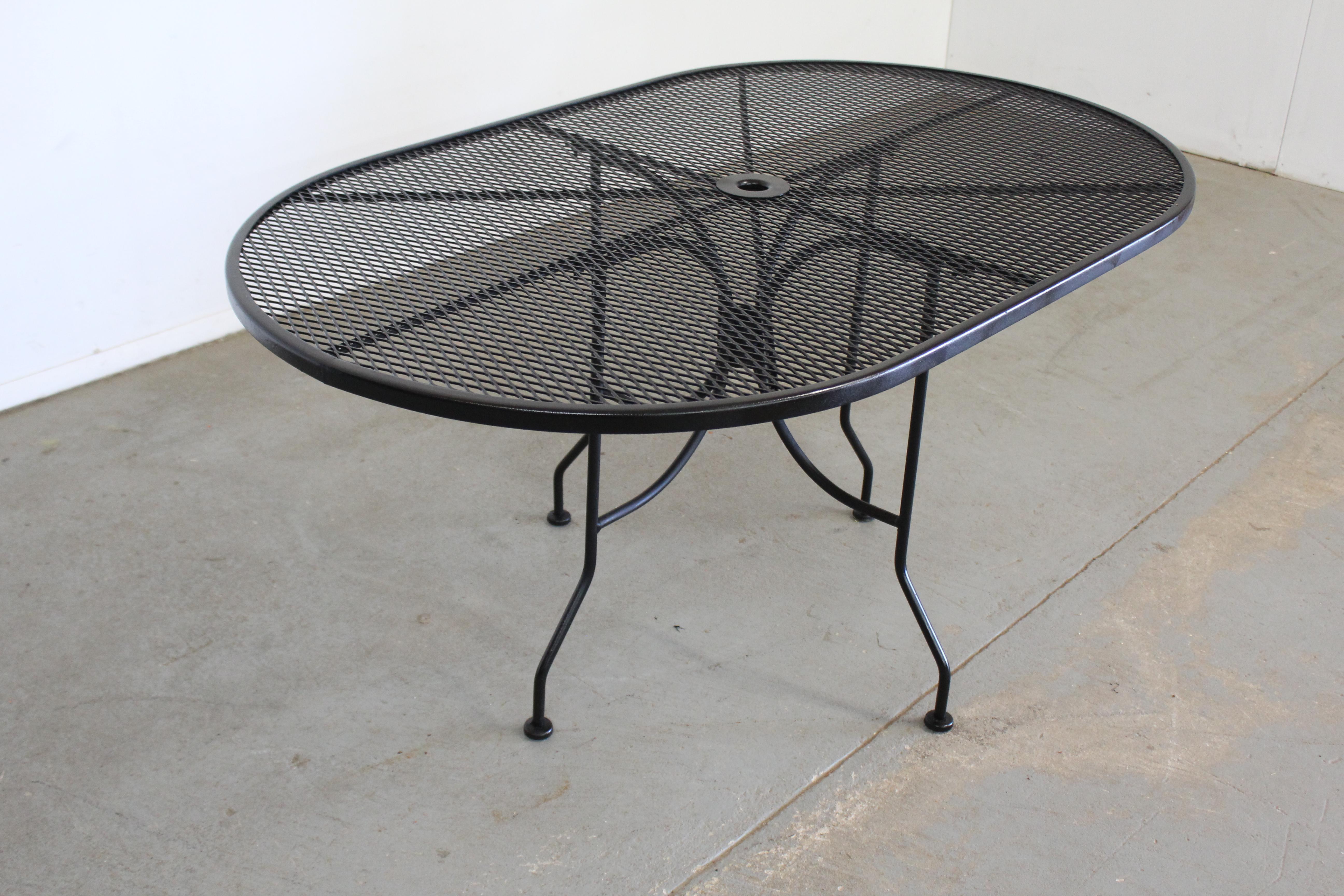 Mid-Century Modern Mid-Century Woodard Oval Iron Outdoor Dining Table