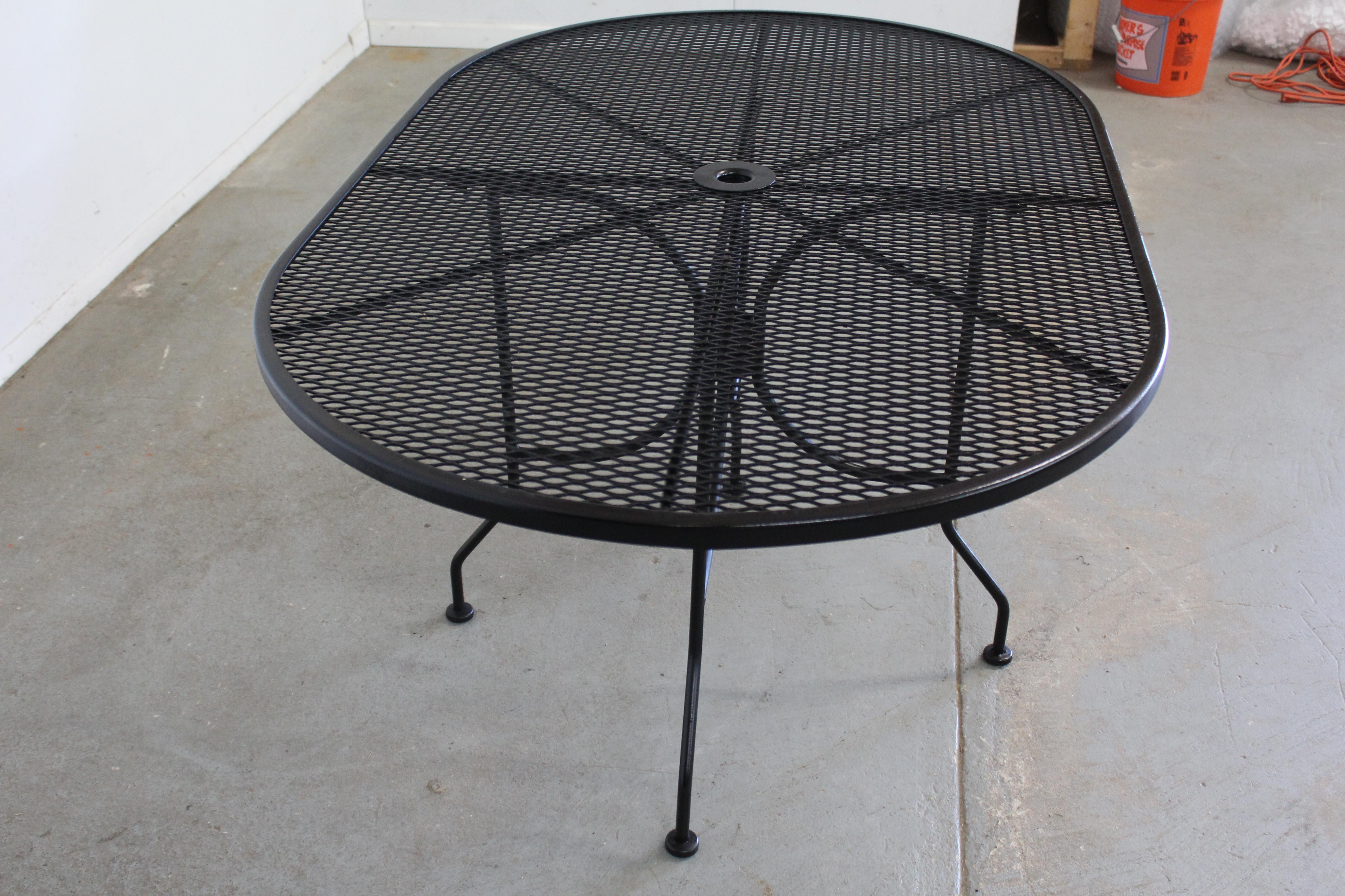 American Mid-Century Woodard Oval Iron Outdoor Dining Table