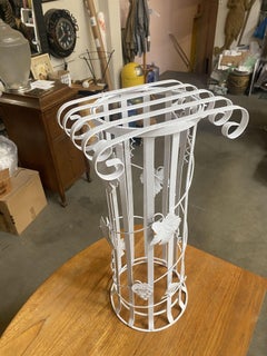 Mid Century Woodard Style Steel Strip Roman Column Plant Stand