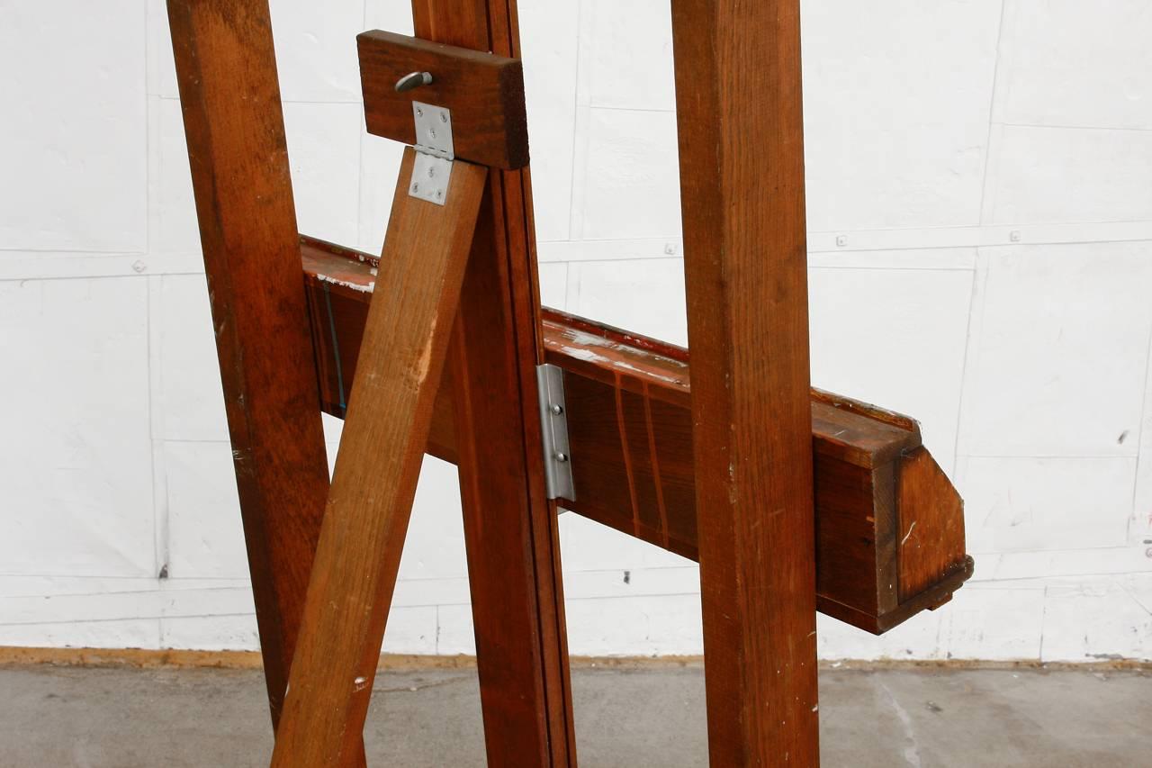 20th Century Midcentury Wooden Adjustable Painters Art Studio Easel