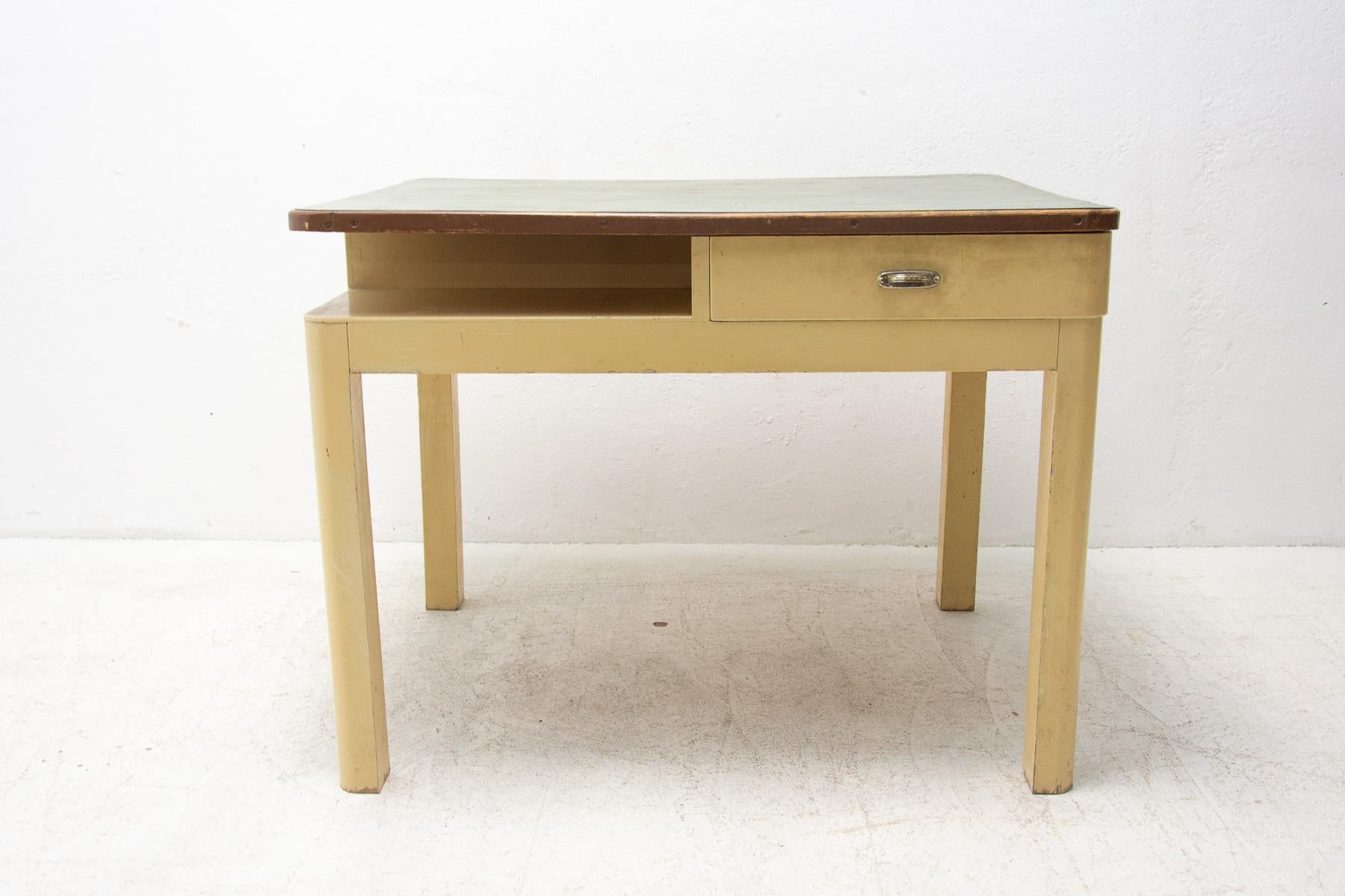 Mid-Century Modern Mid Century Wooden and Formica Central Table, Czechoslovakia, 1950s For Sale