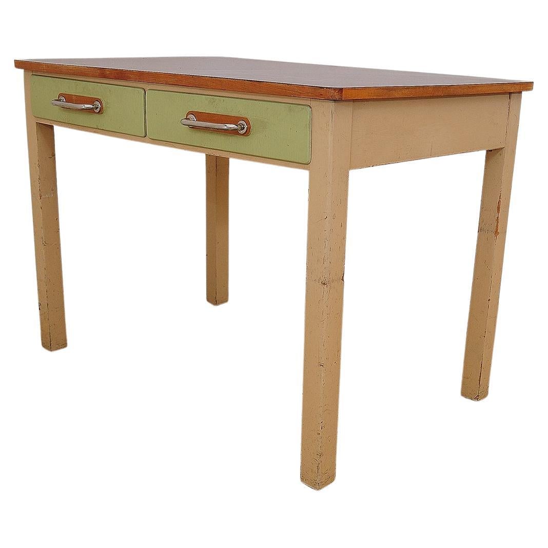 Mid century wooden and formica kitchen table, Czechoslovakia, 1950´s For Sale