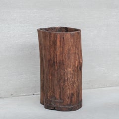 Jardinière primitive en bois et fer du milieu du siècle