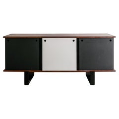 Mid Century Holz und Metall "Bloc" Charlotte Perriand Anrichte Schrank, 1950er Jahre