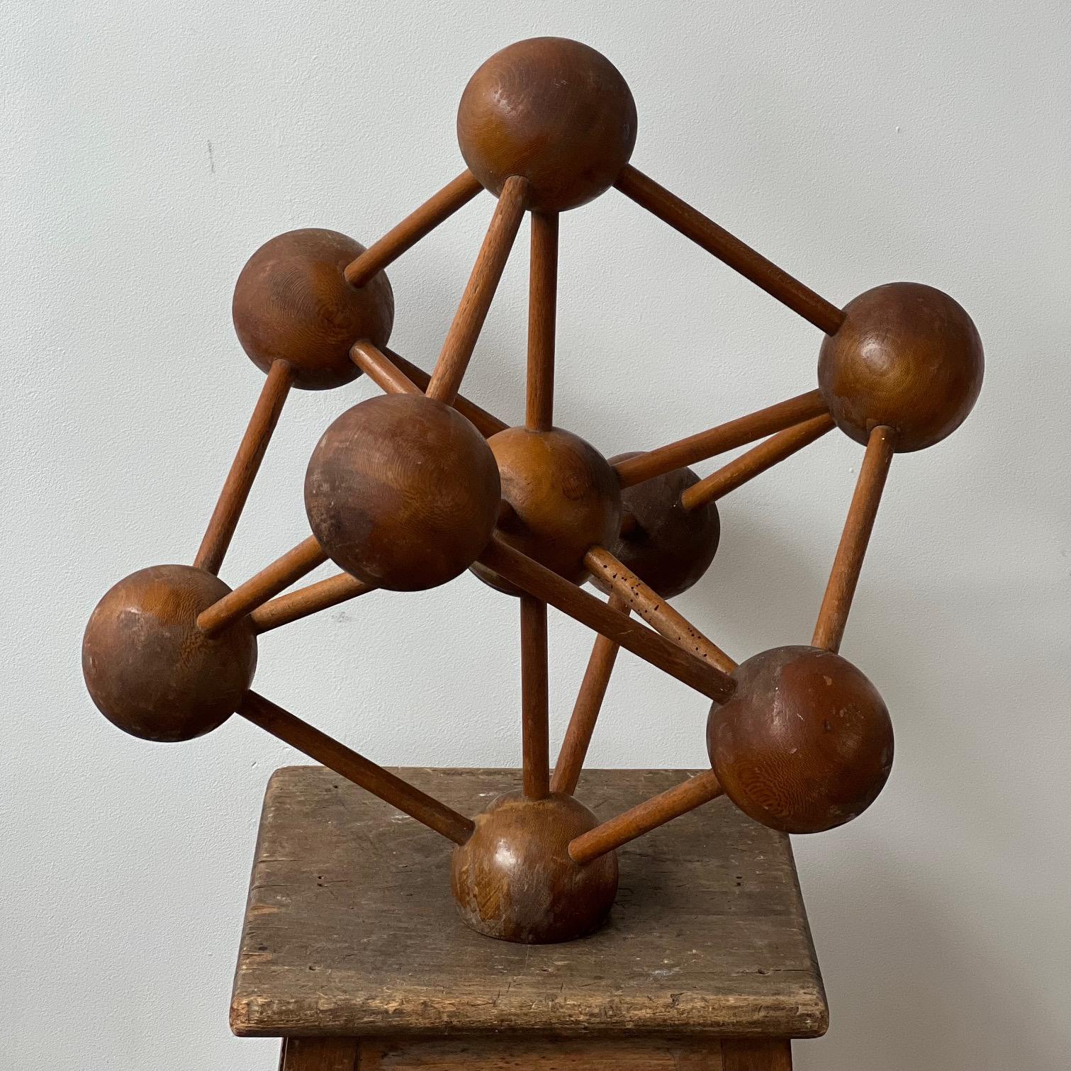Mid-Century Wooden Atomium Decorative Geometric Model 6
