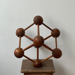Mid-Century Wooden Atomium Decorative Geometric Model