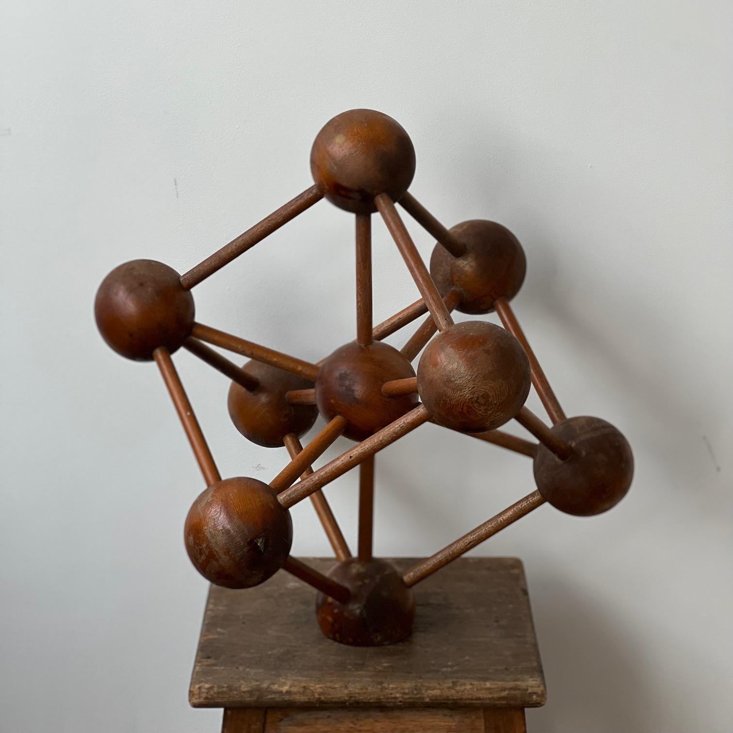20th Century Mid-Century Wooden Atomium Decorative Geometric Model