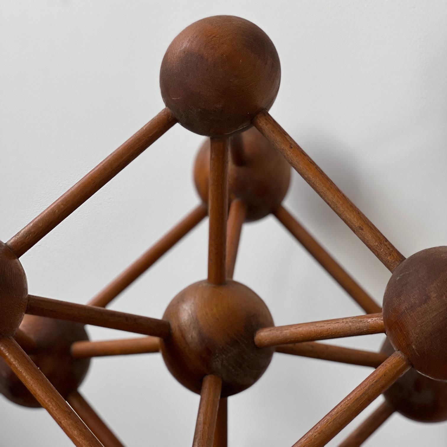 Mid-Century Wooden Atomium Decorative Geometric Model 1