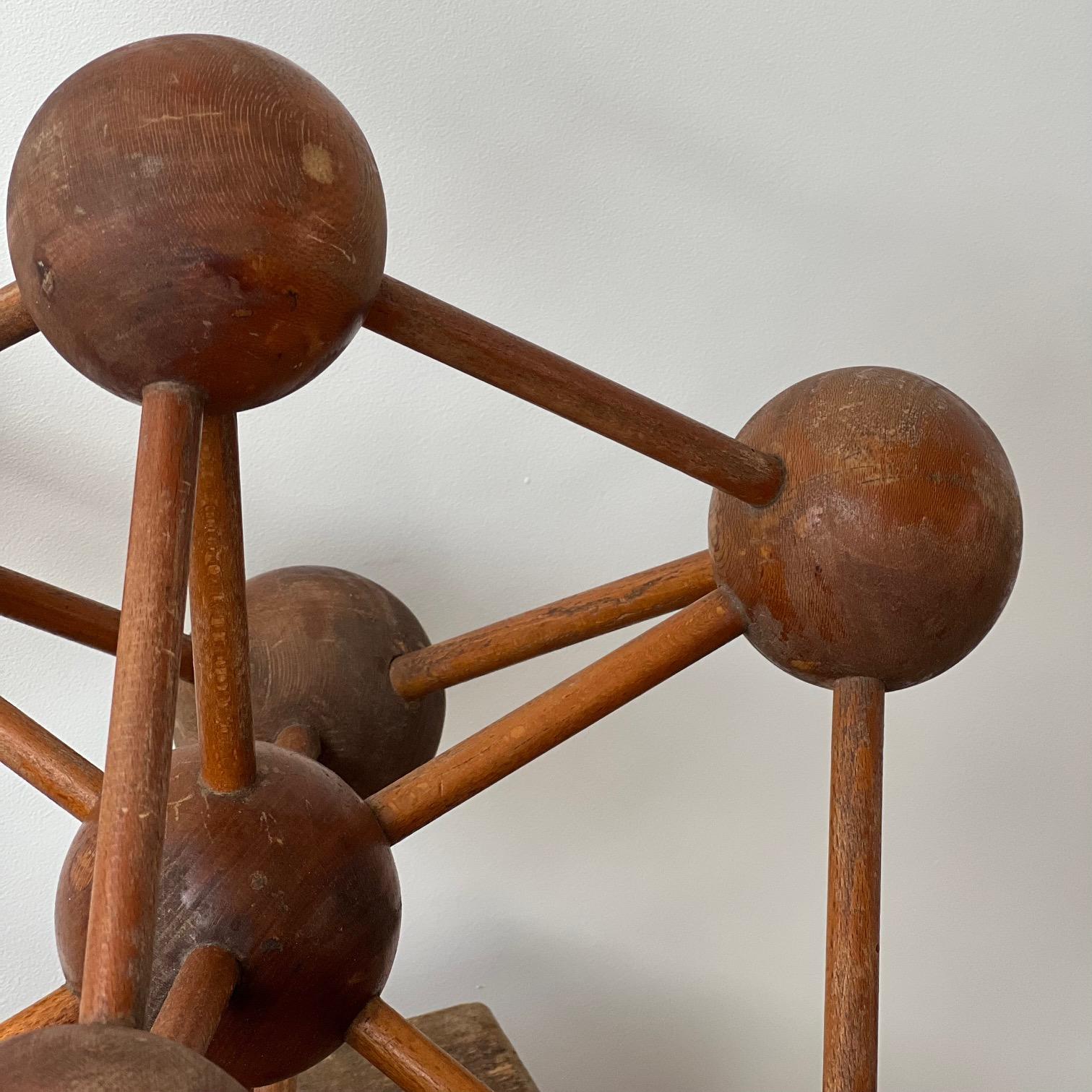 Mid-Century Wooden Atomium Decorative Geometric Model 2