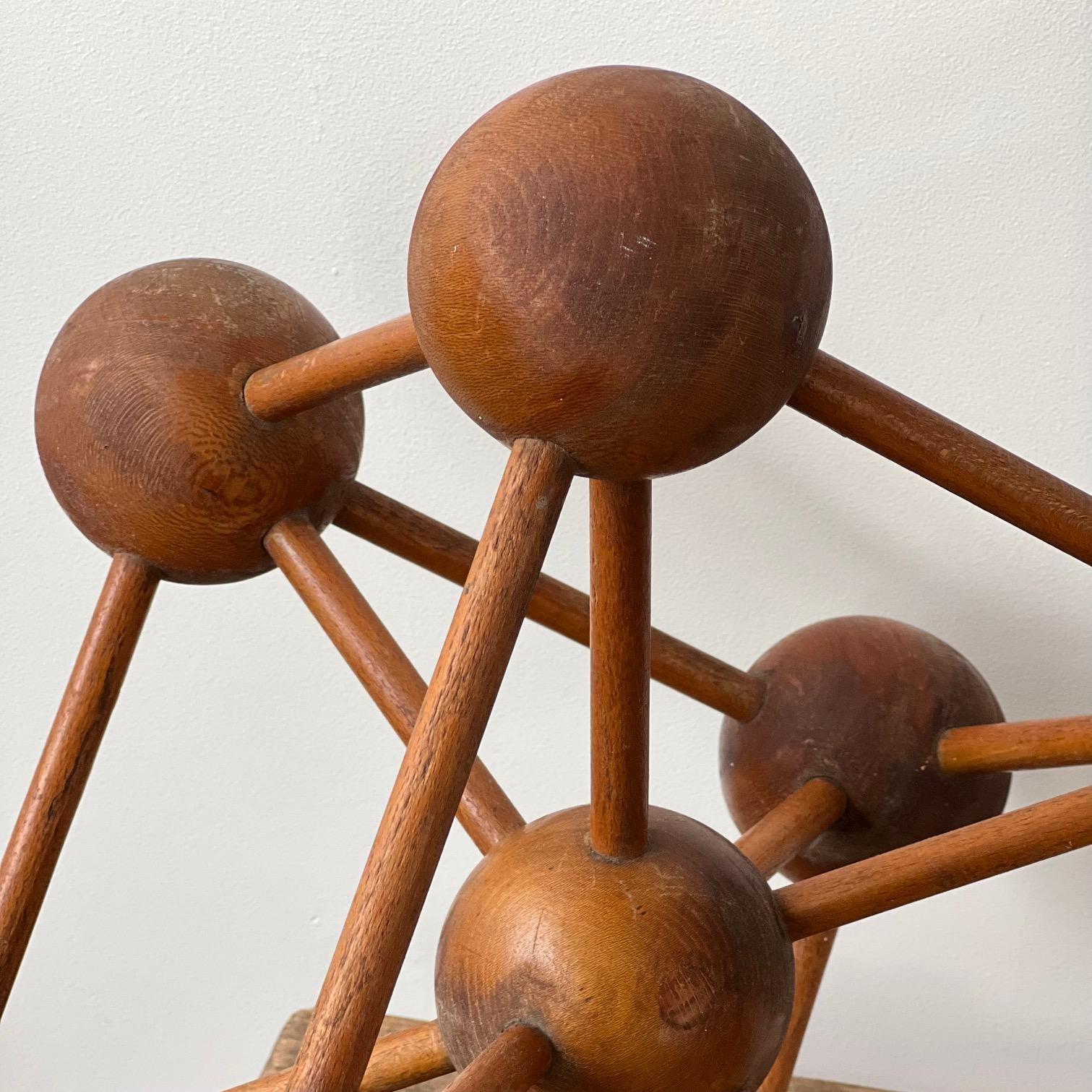Mid-Century Wooden Atomium Decorative Geometric Model 3