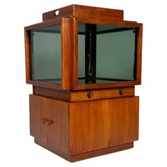 Mid-Century Wooden Bar Cabinet on wheels by Gianfranco Frattini for Bernini