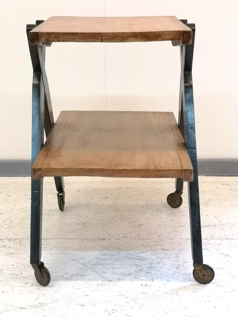 Midcentury Wooden Bar Cart, 1970s In Fair Condition In Budapest, HU