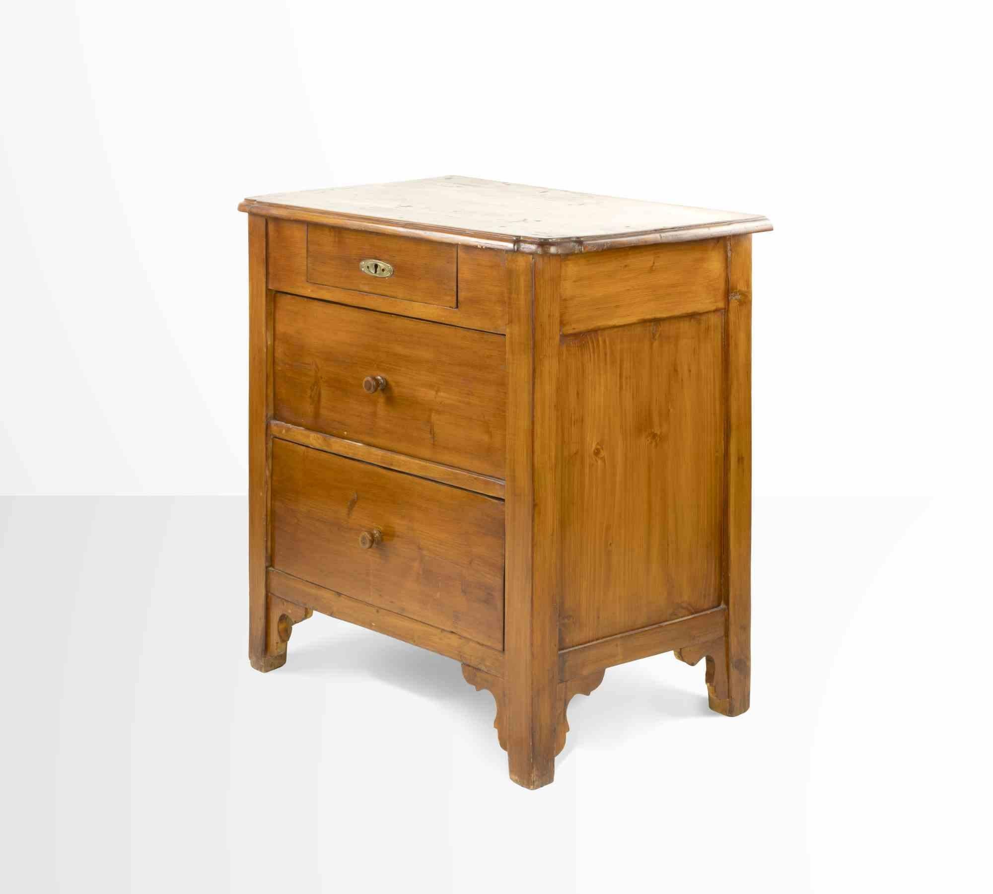 Comodino in legno di metà secolo, Italia, metà del XX secolo In condizioni buone in vendita a Roma, IT