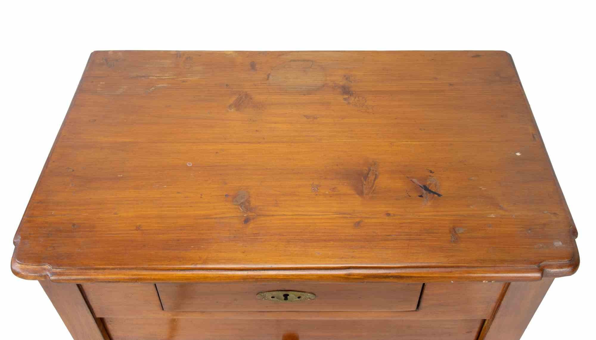 Legno Comodino in legno di metà secolo, Italia, metà del XX secolo in vendita