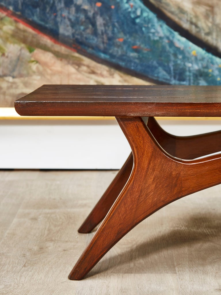 Mid-Century Wooden Bench at 1stDibs
