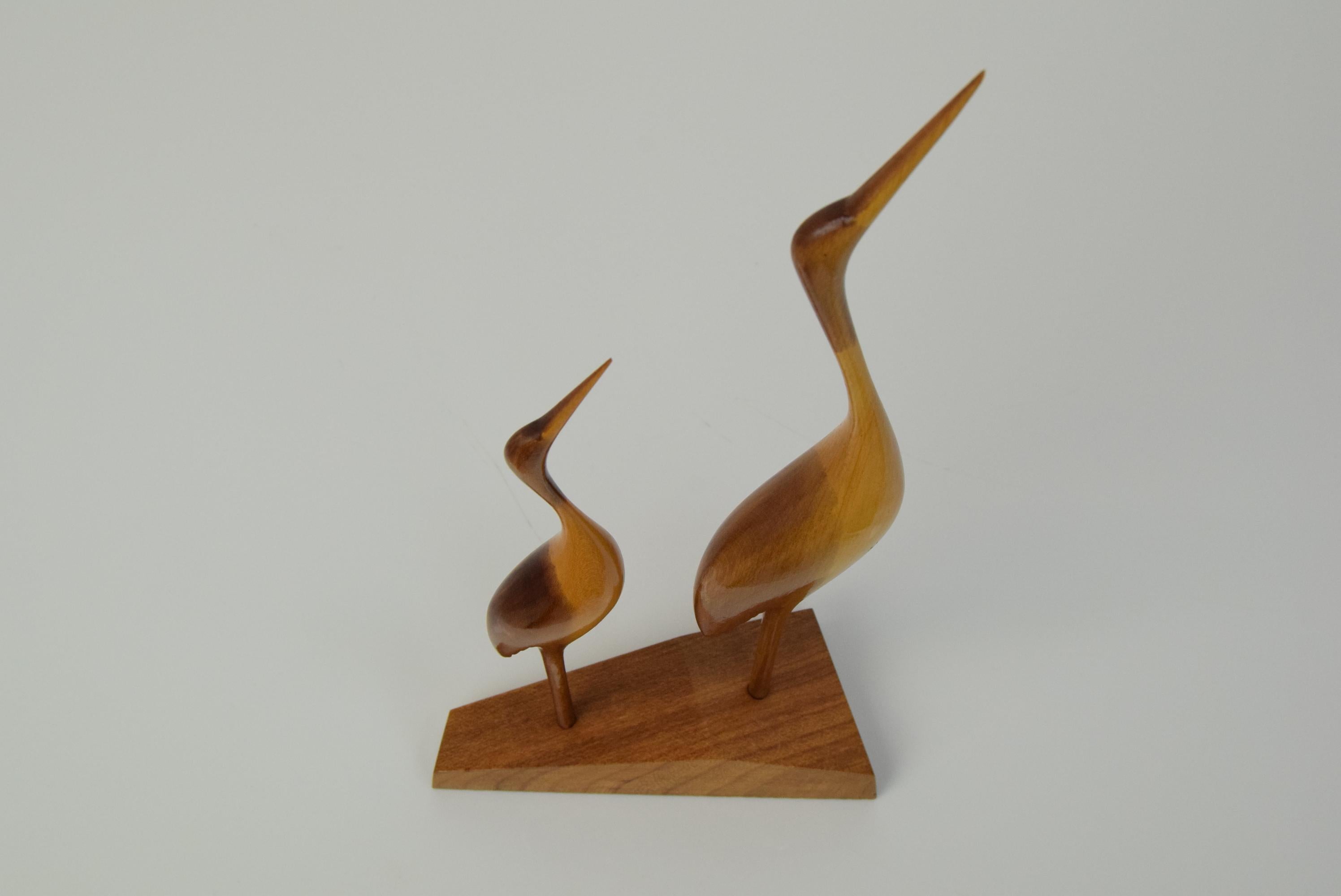 Mid-century Wooden Birds, 1960's.  2