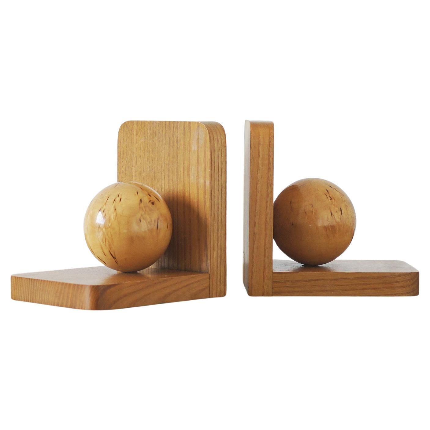 Mid-Century Wooden Bookends, 1930s, Set of 2