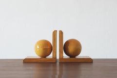 Mid-Century Wooden Bookends, 1950s, Set of 2